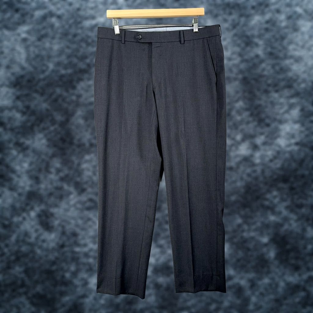 Howler Brothers Miller Brothers Wool Dress Pants Mens 35x30 Gray Comfort-EZE Straight Front Flat Front Pockets Wide Vintage No Size US 35 - 1 Thumbnail
