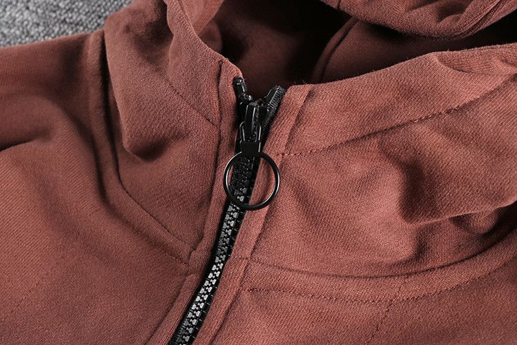 Japanese Brand × Vintage Red Velvet Thickening Half Zipper Hoodie Jacket Size US M / EU 48-50 / 2 - 4 Thumbnail