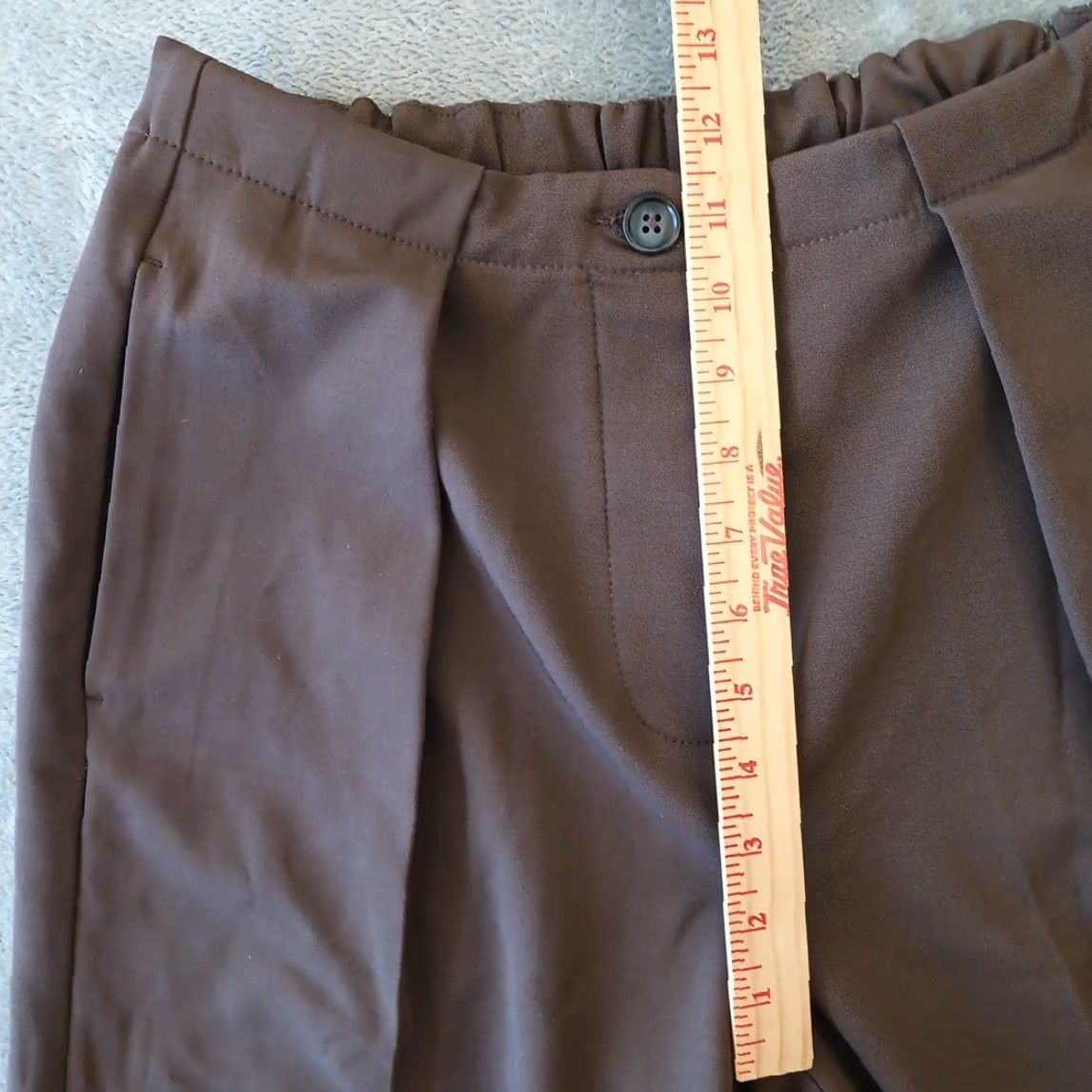 Free People Free People Pants Womens XS Brown Wide-Leg Button Fly Pleated Elastic Waist Bohemian Dress Pants Womens XS Brown Wide-Leg Size 26" / US 2 / IT 38 - 4 Thumbnail