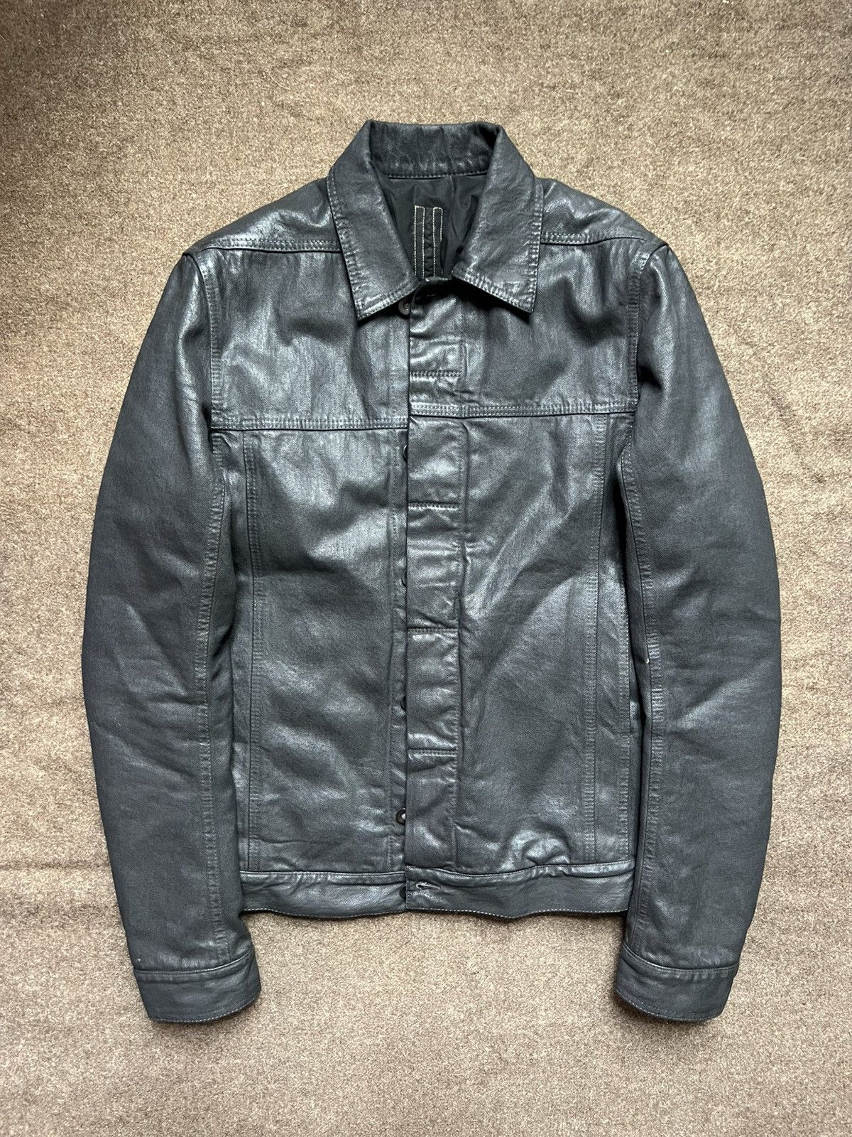 Rick Owens × Rick Owens Drkshdw Rick Owens black waxed denim