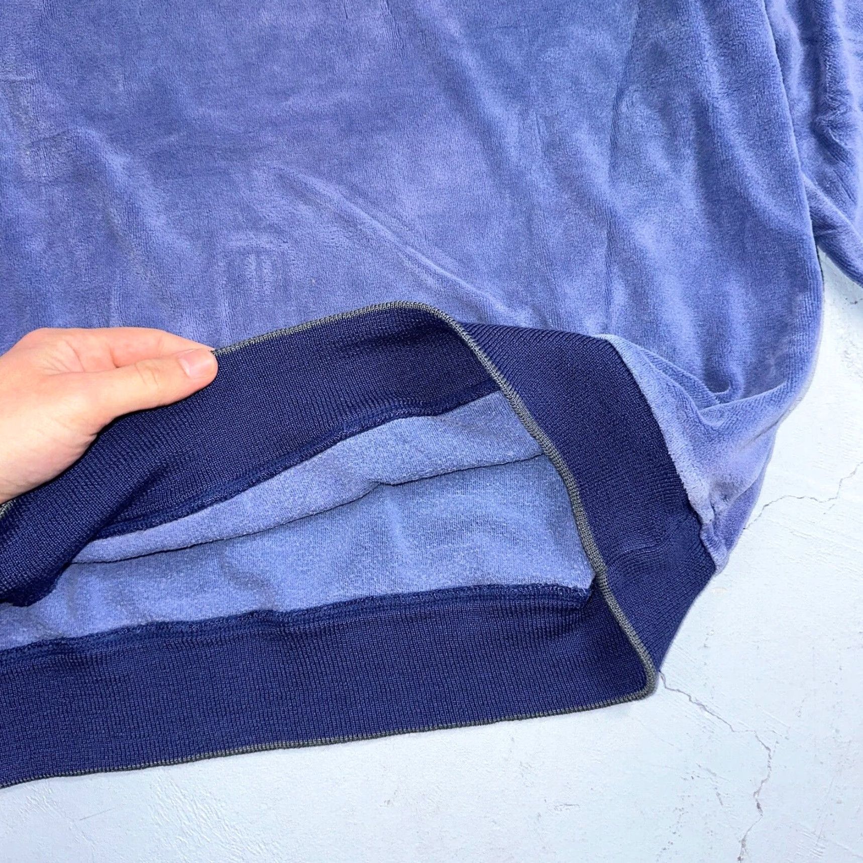 Velour VINTAGE Hartog Marines Velour Polo Shirt Mens L Blue 1970s 70s Rugby Polo Disco Worn Size US L / EU 52-54 / 3 - 3 Thumbnail