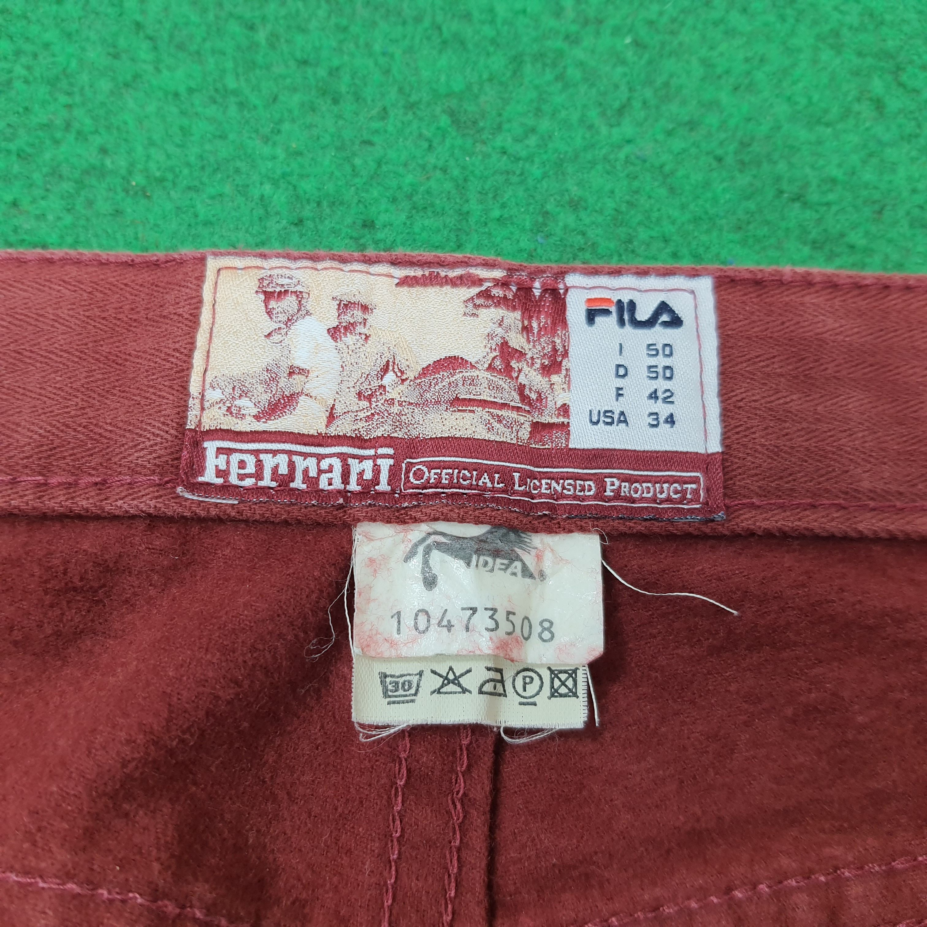 Ferrari Vintage Rare FERRARI x FILA Red Denim Pants Italy C297N8 Size US 31 - 8 Thumbnail