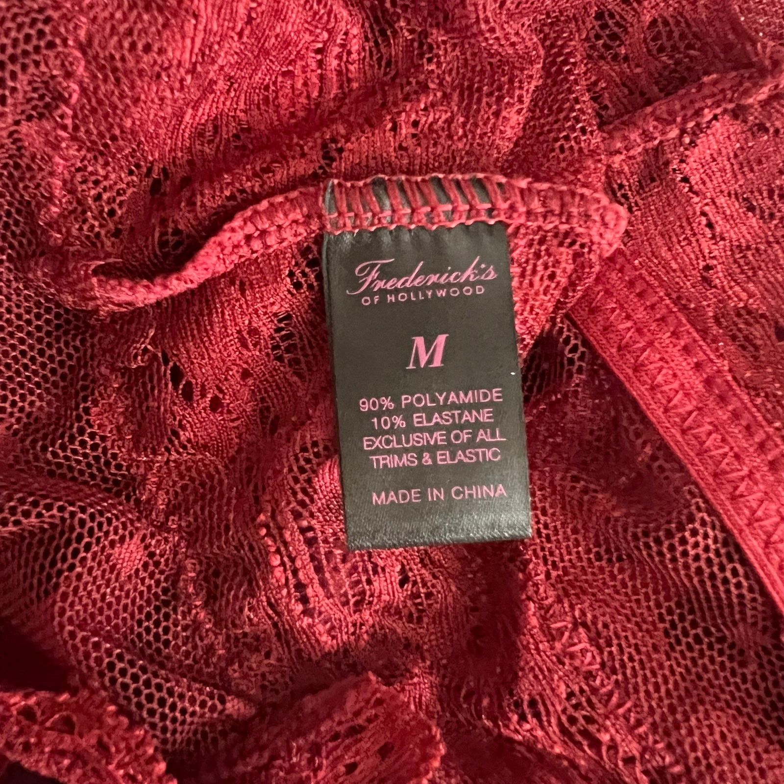 Other Frederick’s of Hollywood Deep Red Alexia Love Mesh Teddy, M Size M / US 6-8 / IT 42-44 - 5 Thumbnail