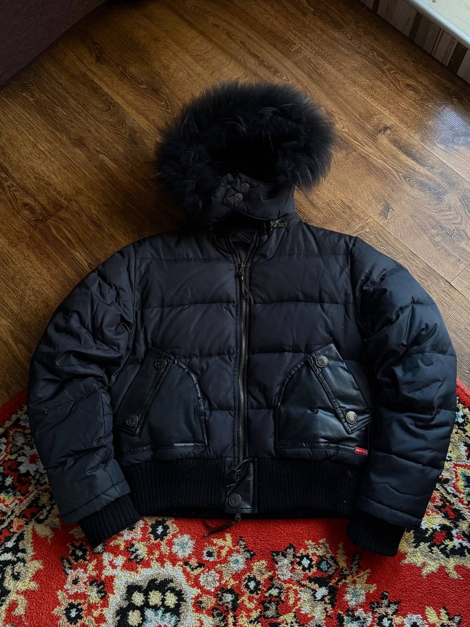 Vintage 00's Avant-Garde Fur L.G.B. Style Hood Jacket Y2K