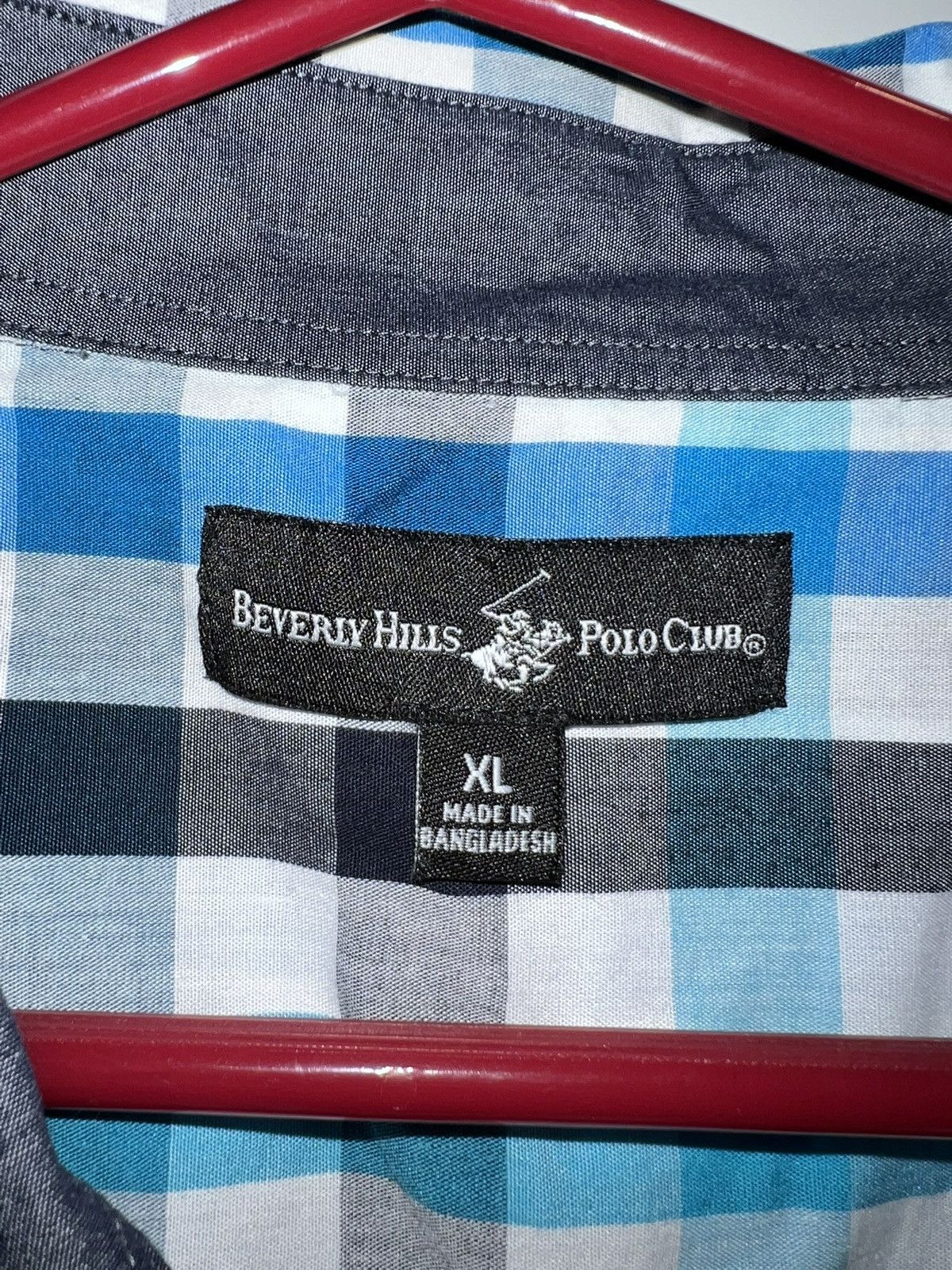 Beverly Hills Polo Club Beverly Hills Polo Club blue checkered shirt. Size US XL / EU 56 / 4 - 3 Thumbnail