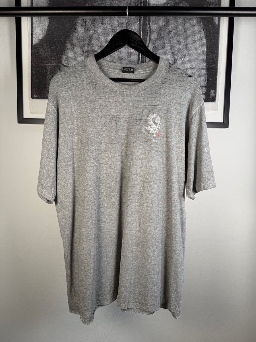 Vintage 🚭VINTAGE🚭THRASHED PAPER THIN 90s BOOTLEG STUSSY DRAGON TEE Size US XL / EU 56 / 4 - 2 Thumbnail