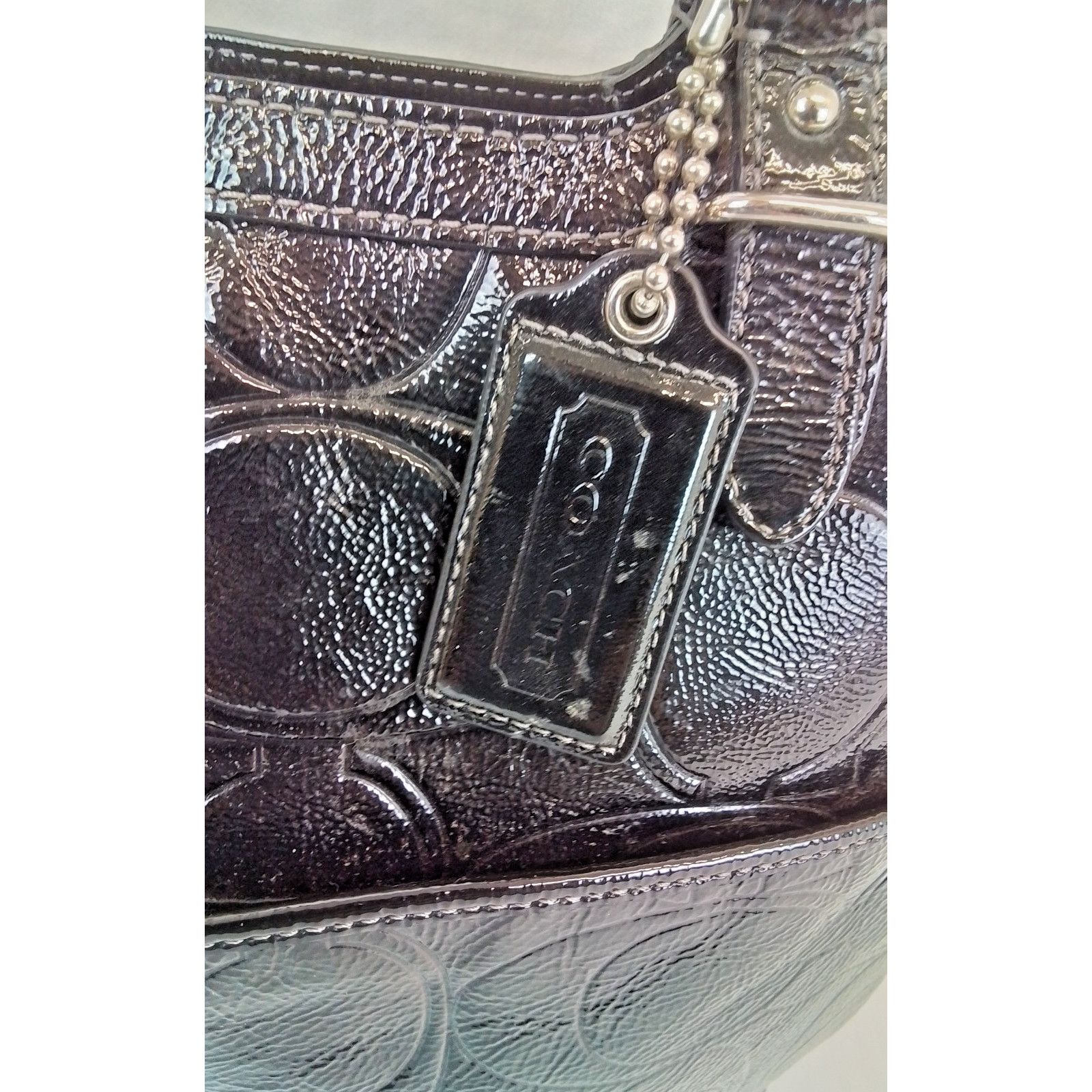 Coach Coach Gallery Tote Bag Black Patent Leather Signature C Size ONE SIZE - 13 Thumbnail