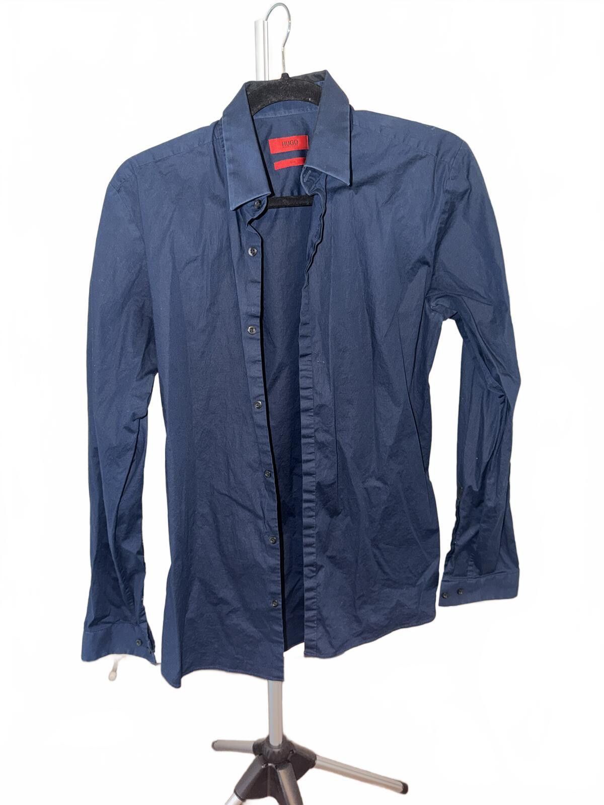 Hugo Boss Hugo Boss Men's Navy Blue Dress Shirt Size US M / EU 48-50 / 2 - 1 Thumbnail