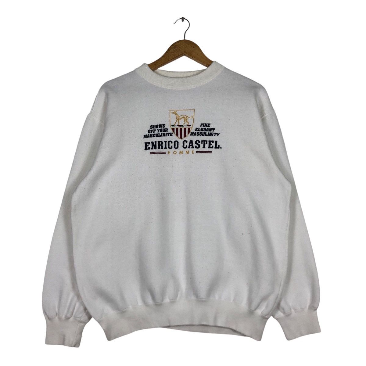 Vintage Enrico Castel Homme Vintage Italian Sweatshirt Medium Size US M / EU 48-50 / 2 - 1 Thumbnail