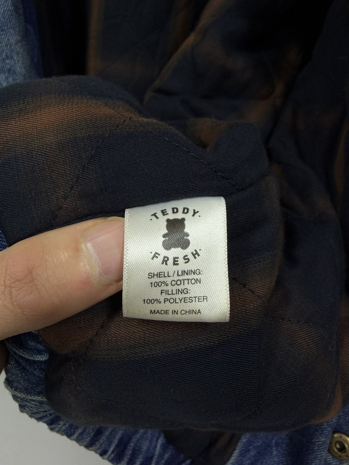 Teddy Fresh Teddy Fresh Denim Varsity Jacket Hybrid All-Over Bear Print Size US L / EU 52-54 / 3 - 25 Thumbnail