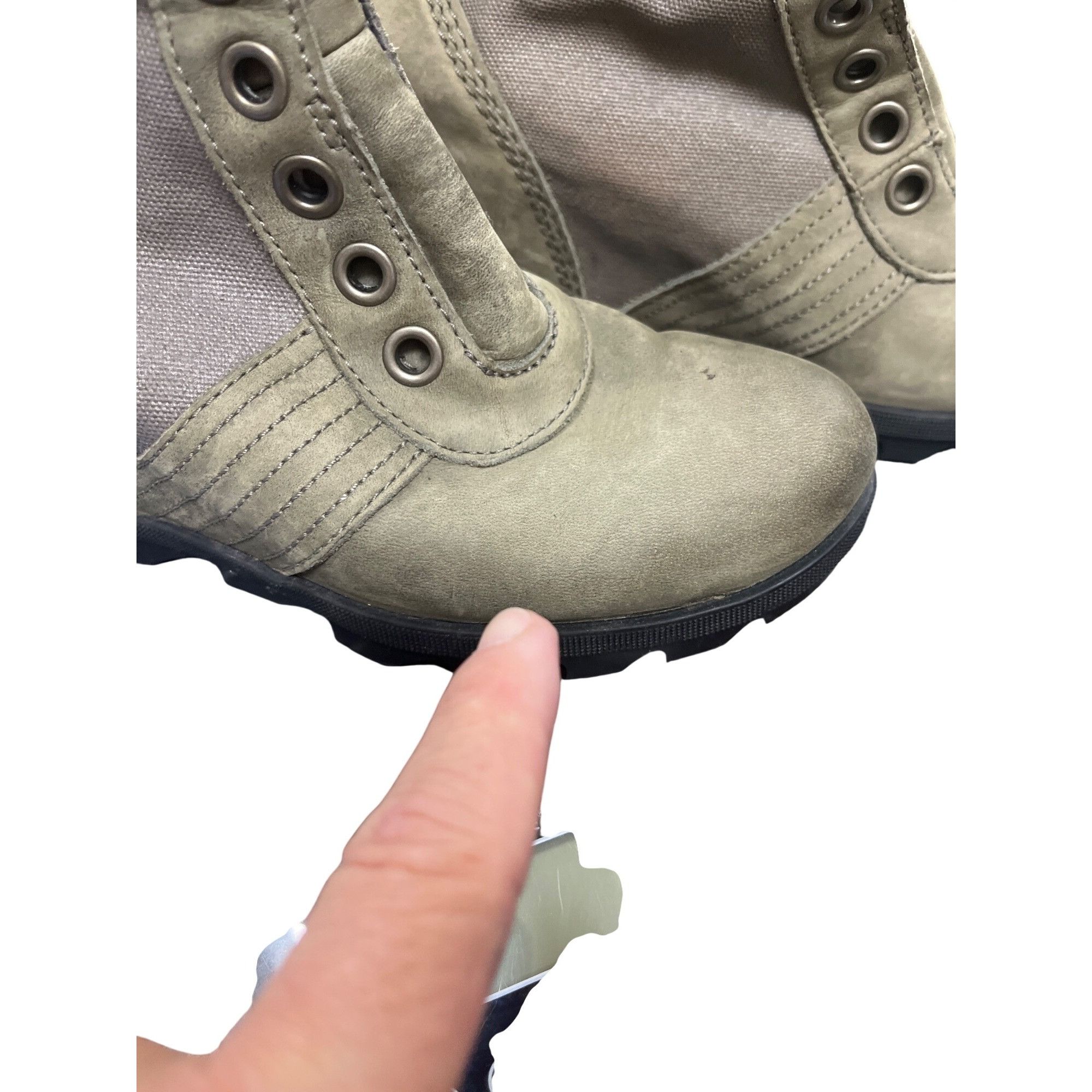 SOREL Sorel wms gray green ankle leather canvas hiking casual boot Size US 8 / IT 38 - 6 Thumbnail