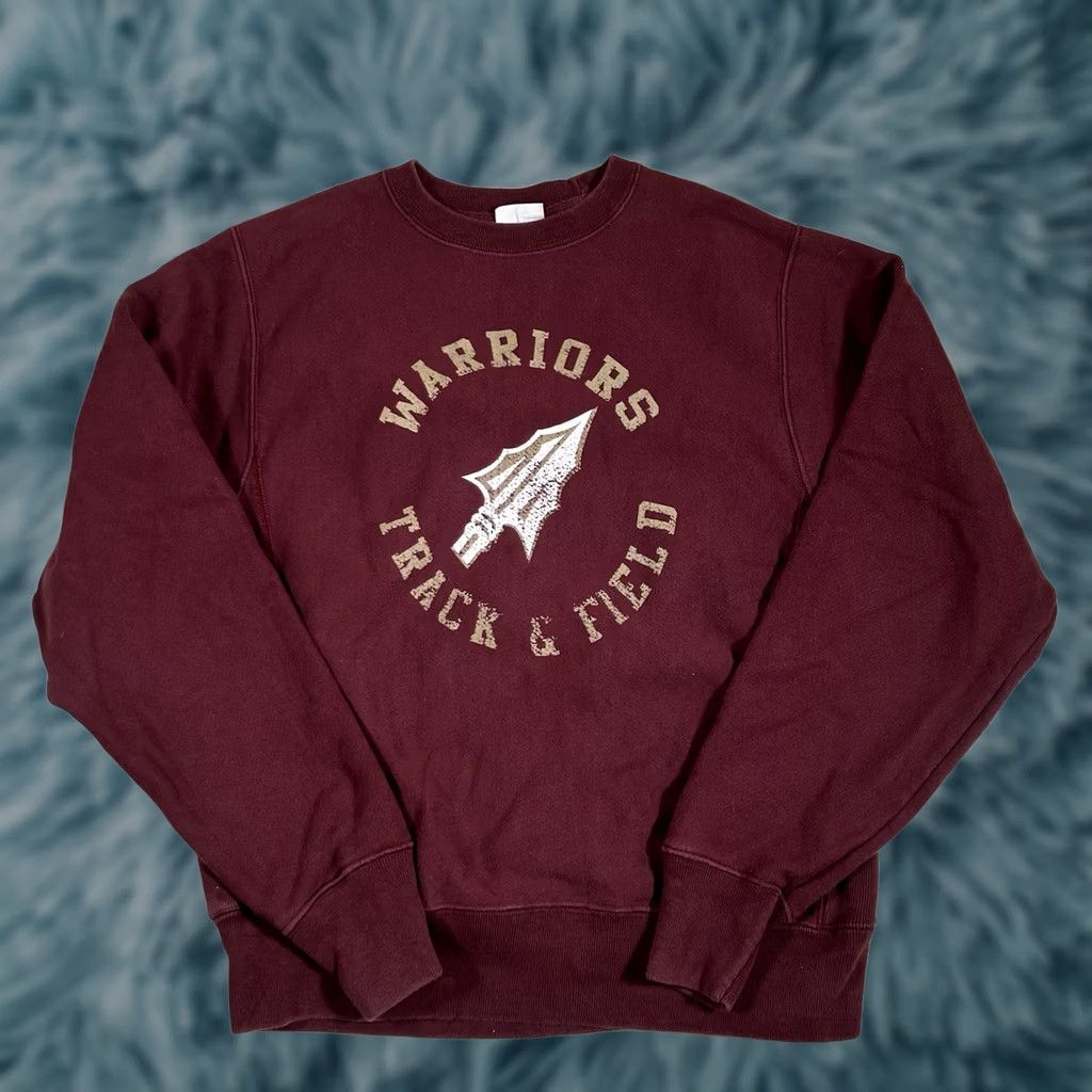 Champion VINTAGE Champion Reverse Weave Sweatshirt Warriors Track & Field Sweatshirt Men S Burgundy Pullover Small Boys Mens Girls Size US S / EU 44-46 / 1 - 1 Thumbnail
