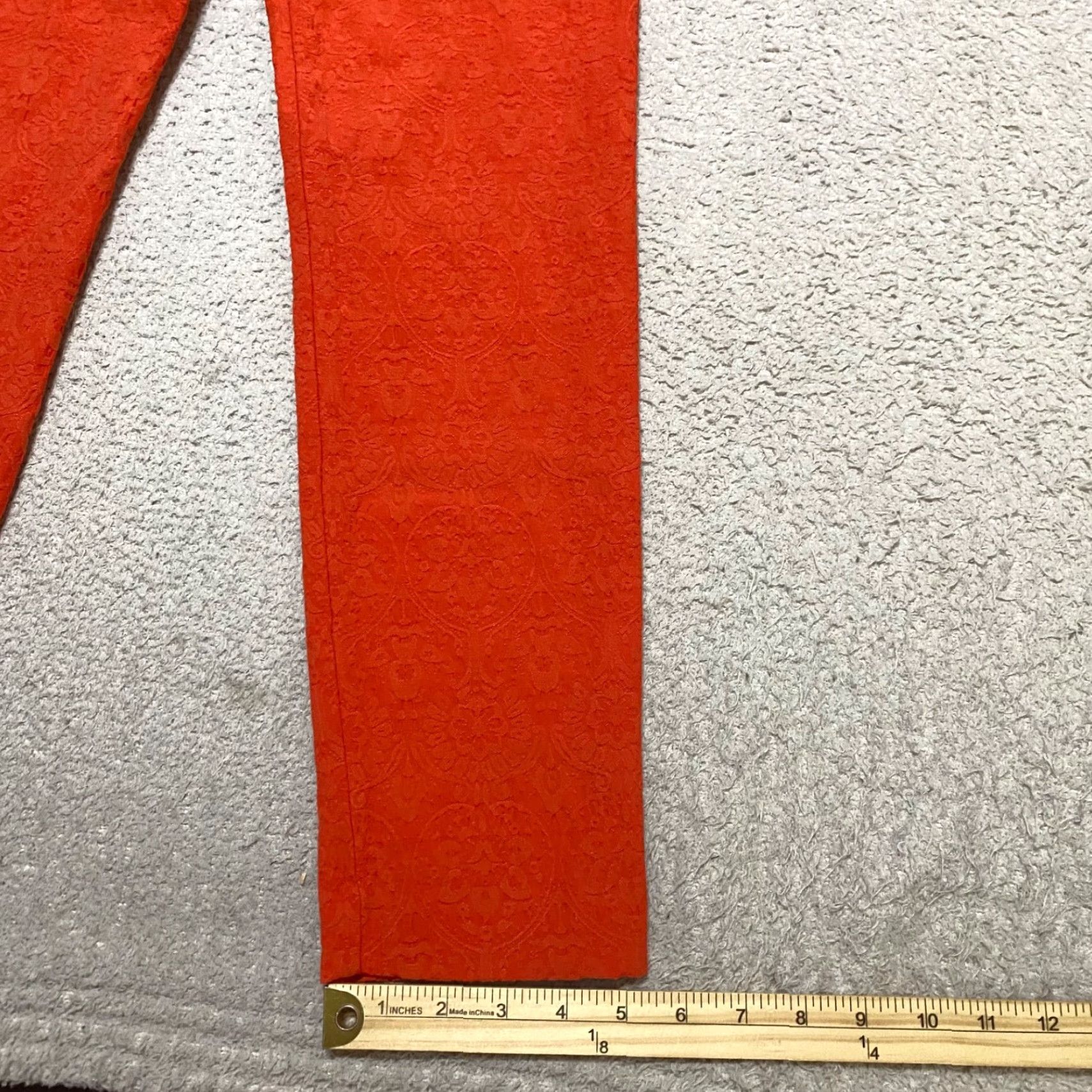 Old Navy VINTAGE Old Navy Womens 6 Dress Pants Orange Jacquard Geometric Mid Rise Business Casual Size 28" / US 6 / IT 42 - 4 Thumbnail
