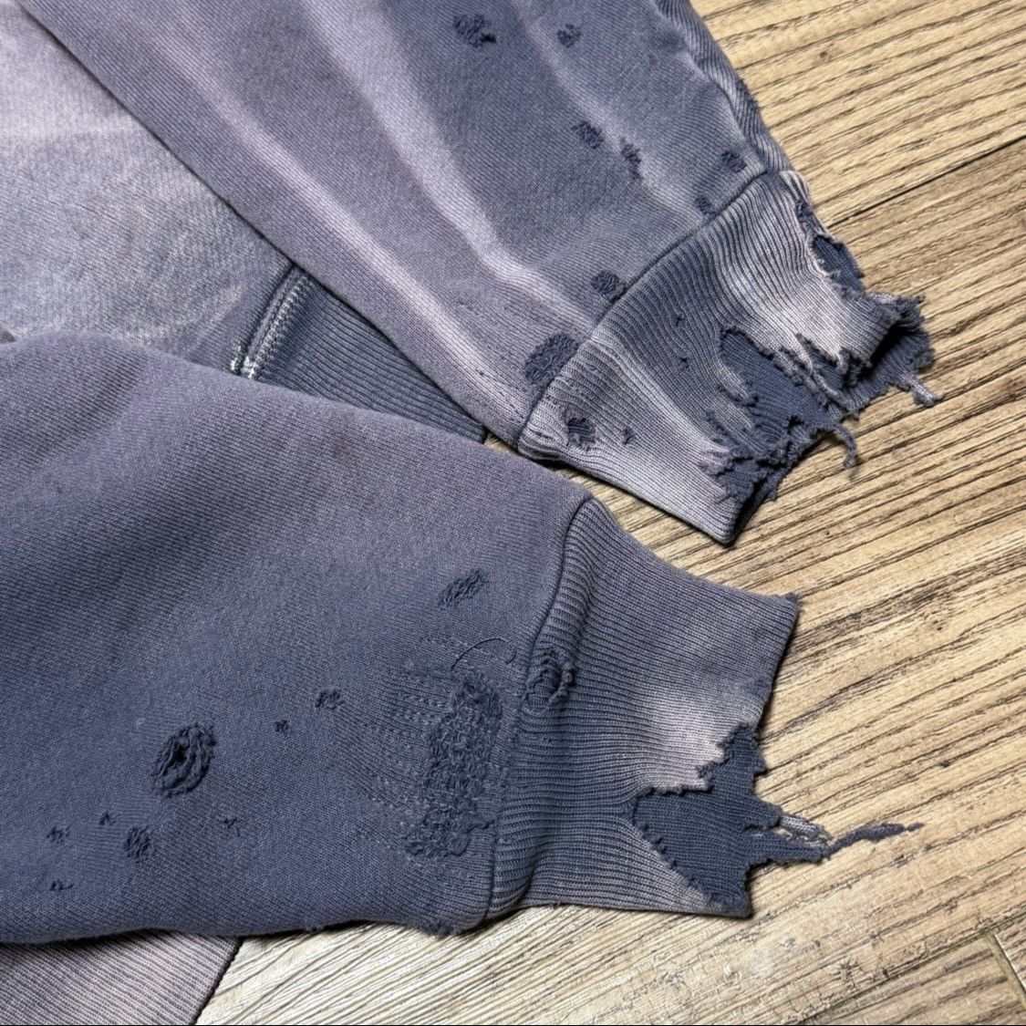 Saint Michael Saint Michael Double Face Distressed Zip Hoodie Navy Size US M / EU 48-50 / 2 - 3 Thumbnail