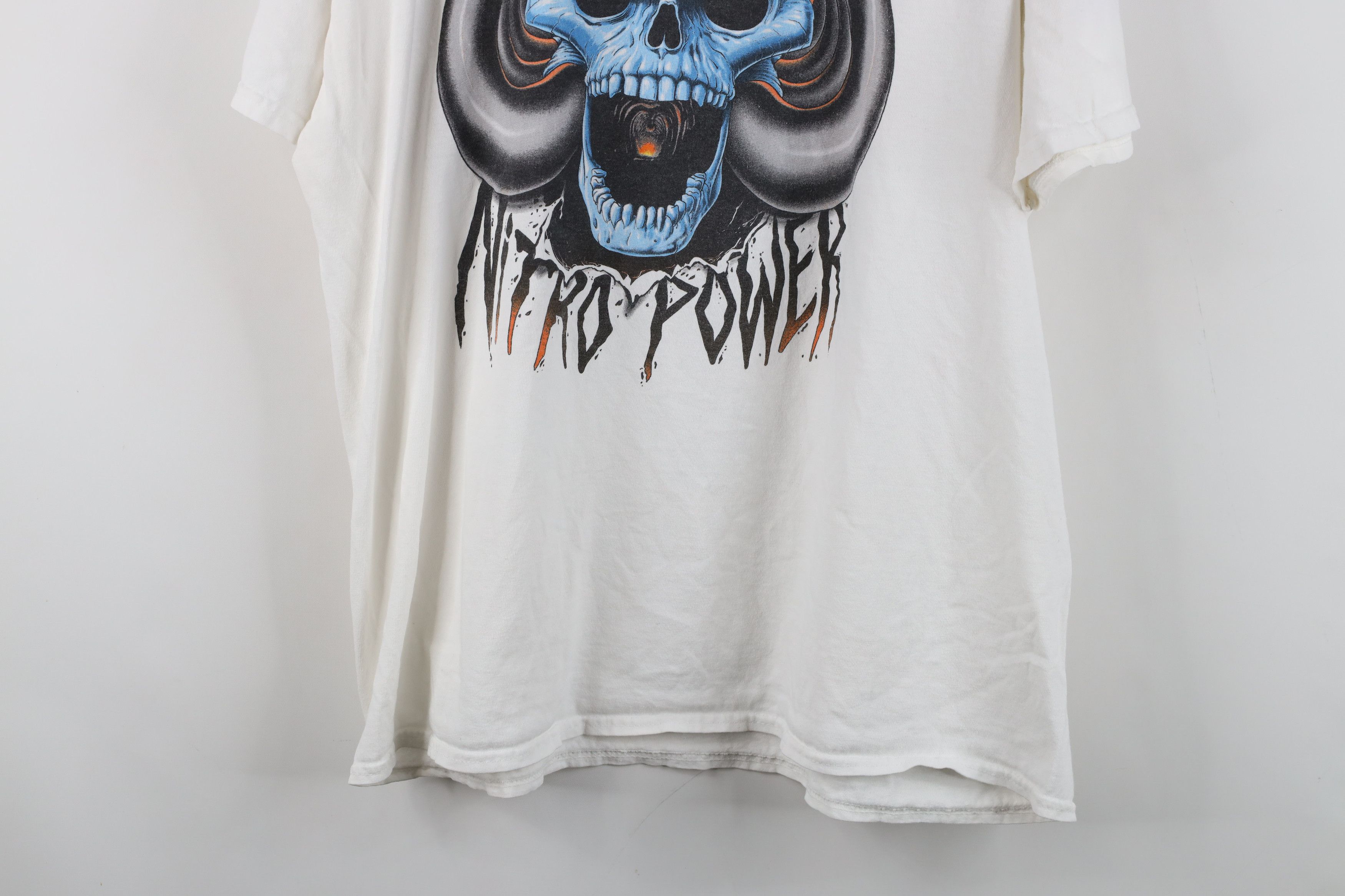 Vintage Vintage 90s Y2K NHRA Drag Racing Nitro Power Skull T-Shirt Size US XL / EU 56 / 4 - 13 Thumbnail