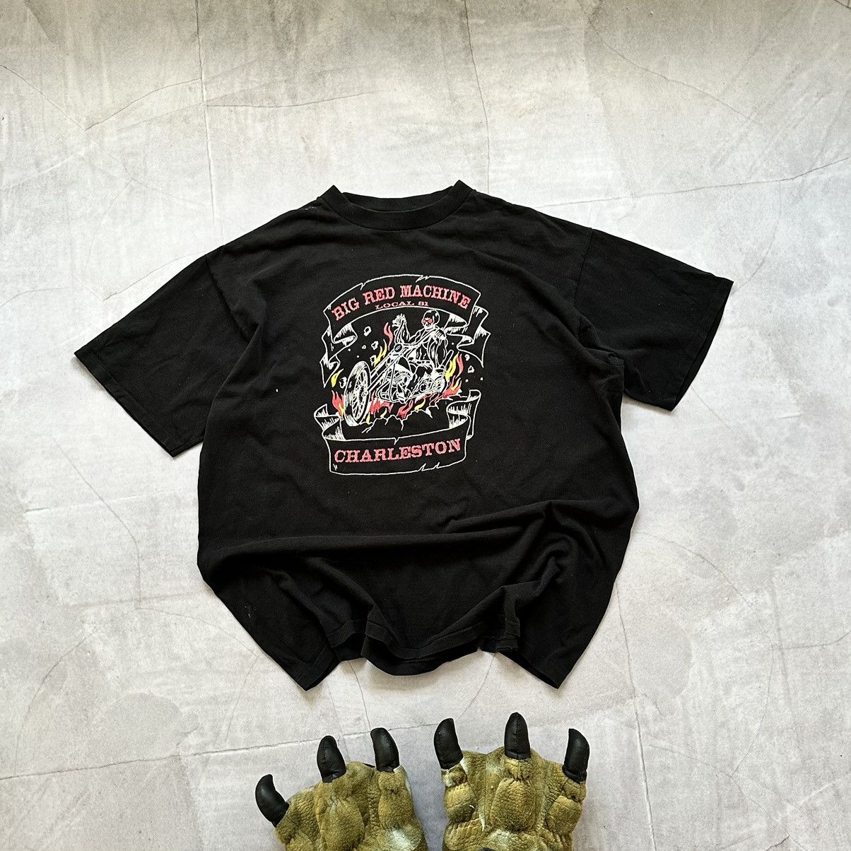Harley Davidson SICK 90s Big Red Machine Single Stitch Tee T Shirt 3D Emblem Size US XXL / EU 58 / 5 - 1 Thumbnail