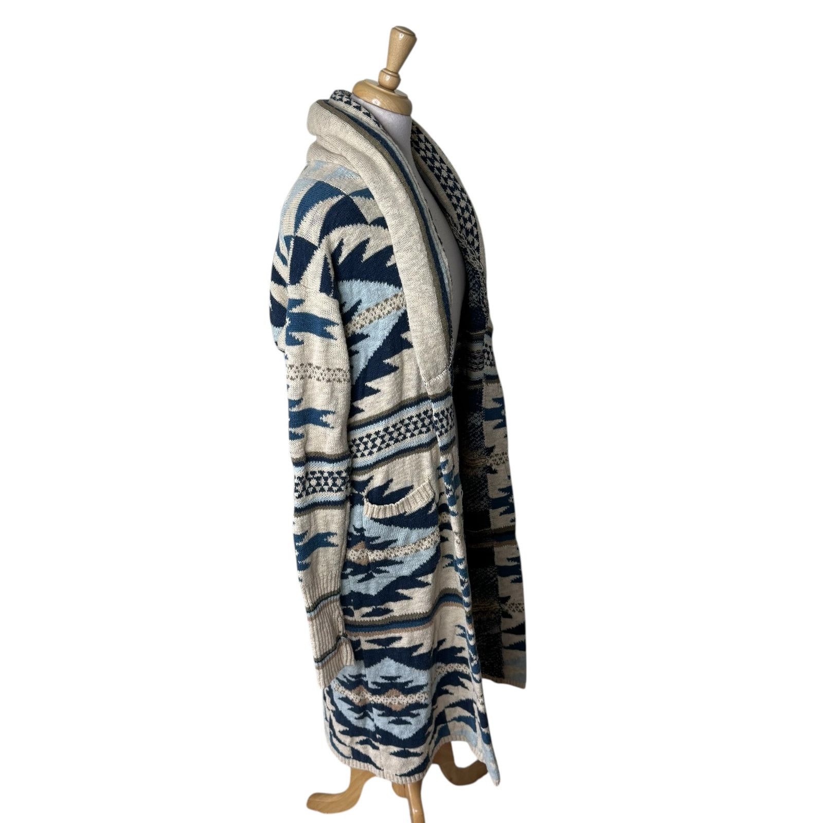 Faherty FAHERTY B. Yellowtail Paloma Aztec Longline Duster Cardigan Size S / US 4 / IT 40 - 8 Thumbnail