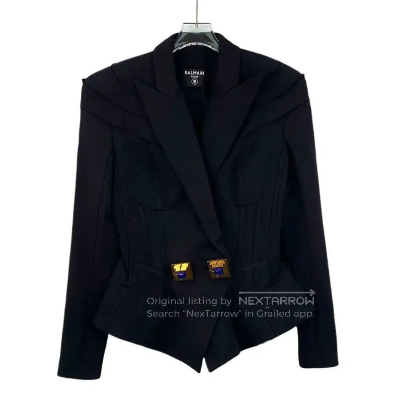Balmain Balmain Black Wool Lady's Jacket Size S . Size S / US 4 / IT 40 - 1 Thumbnail