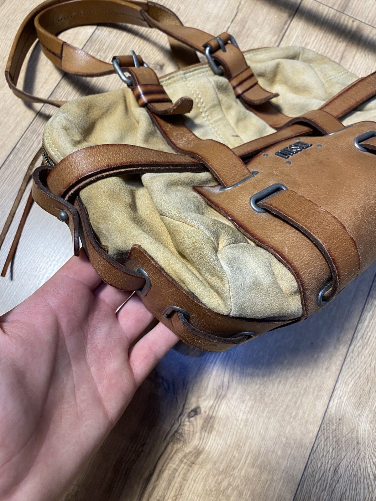Diesel Vintage DIESEL Suede Leather Tote Bag Y2K Archive Aesthetic Size ONE SIZE - 11 Thumbnail