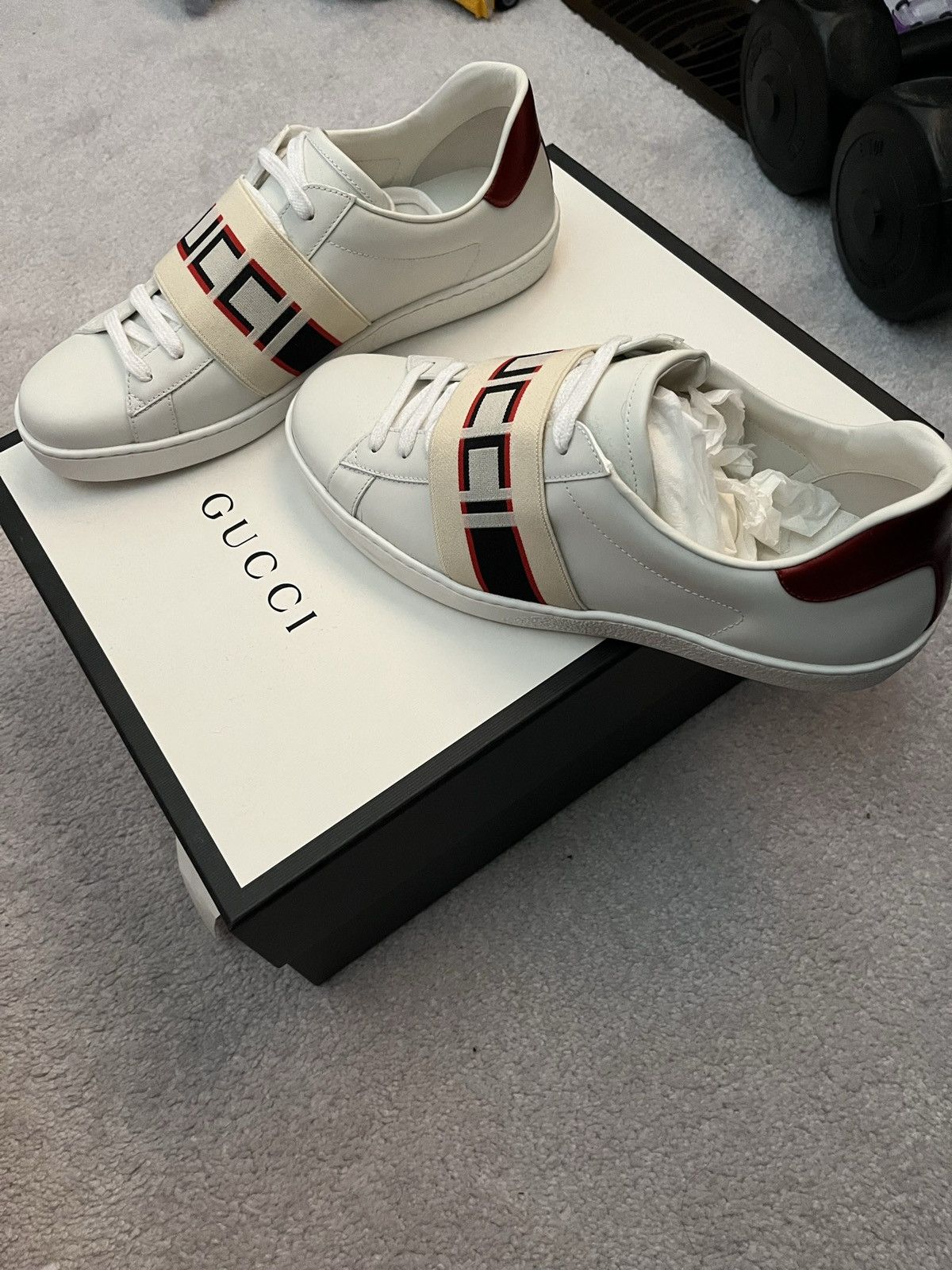 image of Gucci Ace - Never Worn Shoes in White, Men's (Size 8.5)