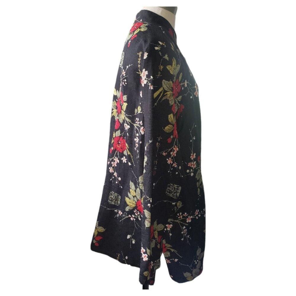 Designer CT1680 SilkLand Woman Black Mandarin Collar Style Jacket 2X Size XXL / US 16-18 / IT 52-54 - 3 Thumbnail