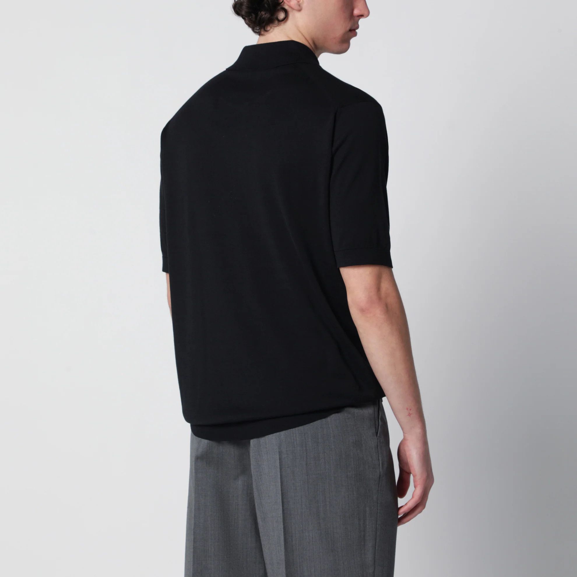 John Smedley o1d2blof0526 Cotton Polo Shirt in Black Size US S / EU 44-46 / 1 - 2 Thumbnail