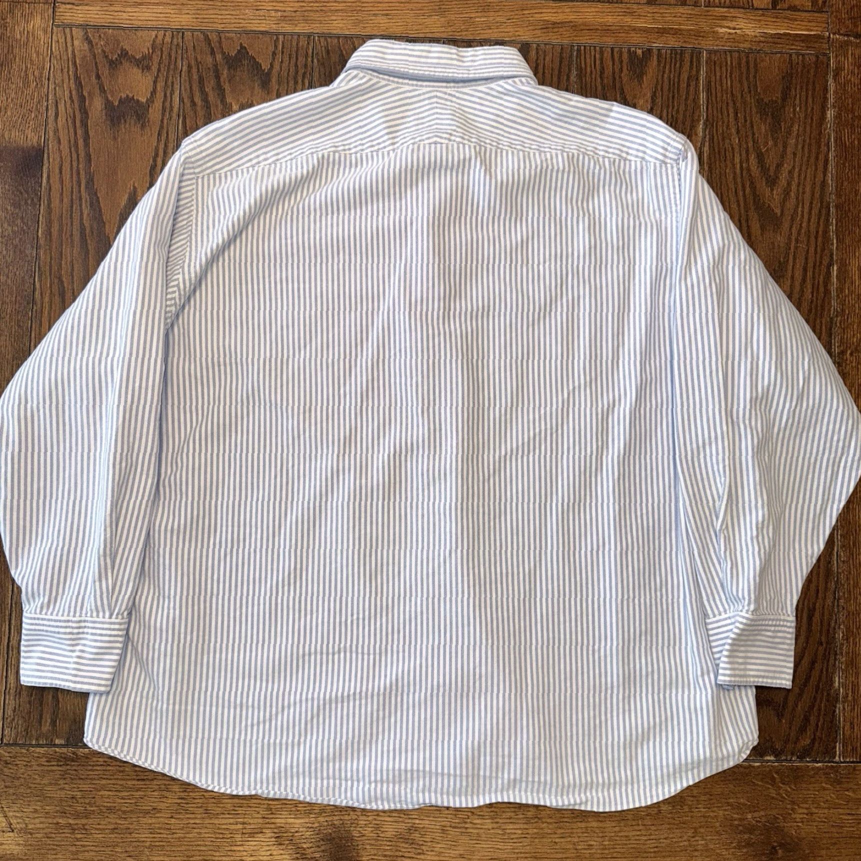 Proper Cloth Proper Cloth Button Shirt XXL Blue Stripe Lightweight Cotton Oxford Mens Button-Up Collared Long Sleeve Size US XXL / EU 58 / 5 - 4 Thumbnail