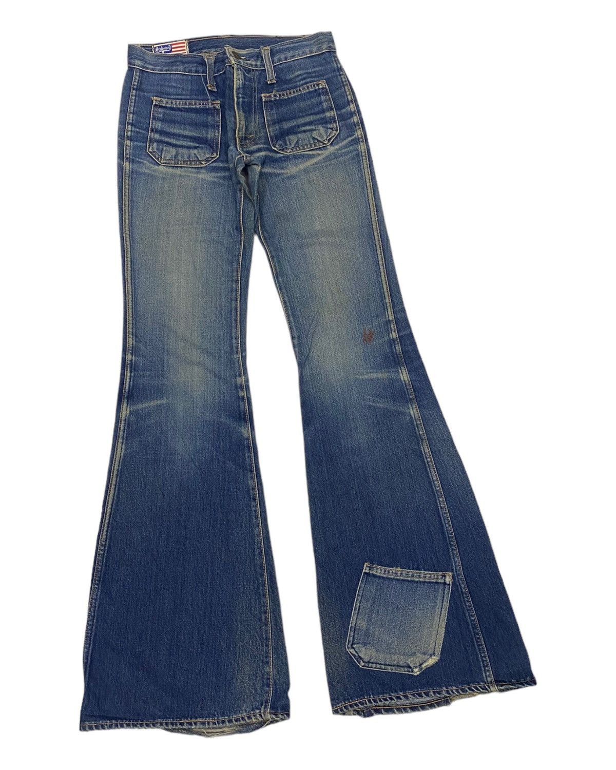 If Six Was Nine FLARED🔥BOBSON FLARE BOOTCUT DISTRESS DENIM JEANS Size US 28 / EU 44 - 5 Thumbnail
