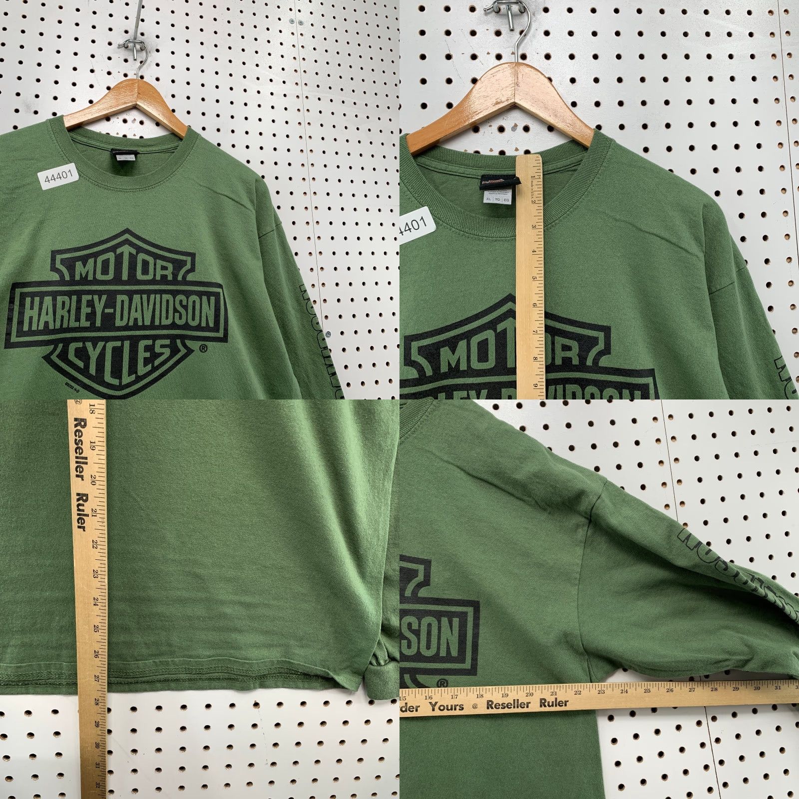 Harley Davidson VINTAGE Harley-Davidson Motorycle Shirt Mens XL Green Long Sleeve Shirt Size US XL / EU 56 / 4 - 8 Thumbnail