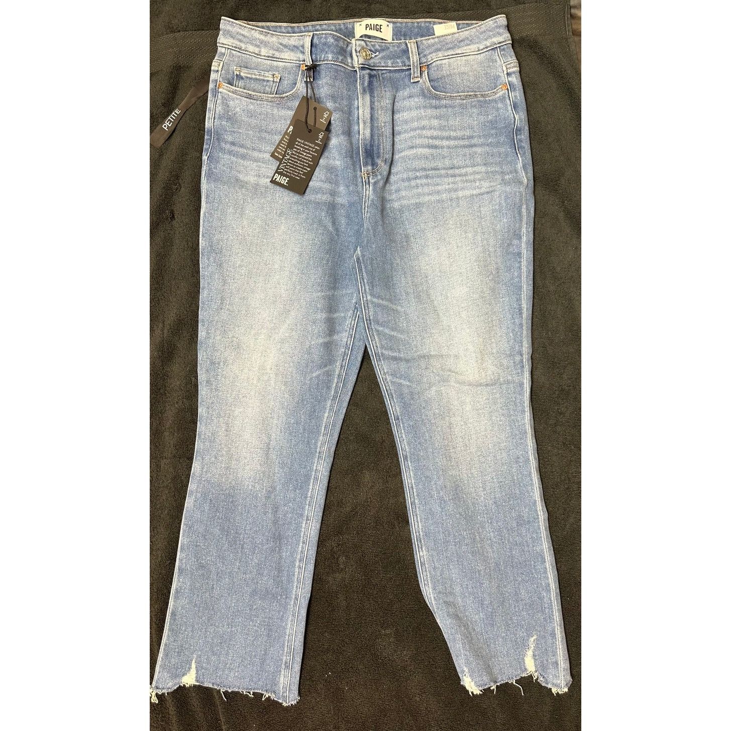 Paige Paige Cindy Raw Hem High Waist Ankle Straight Leg Jeans 32 Size 32" / US 10 / IT 46 - 11 Thumbnail