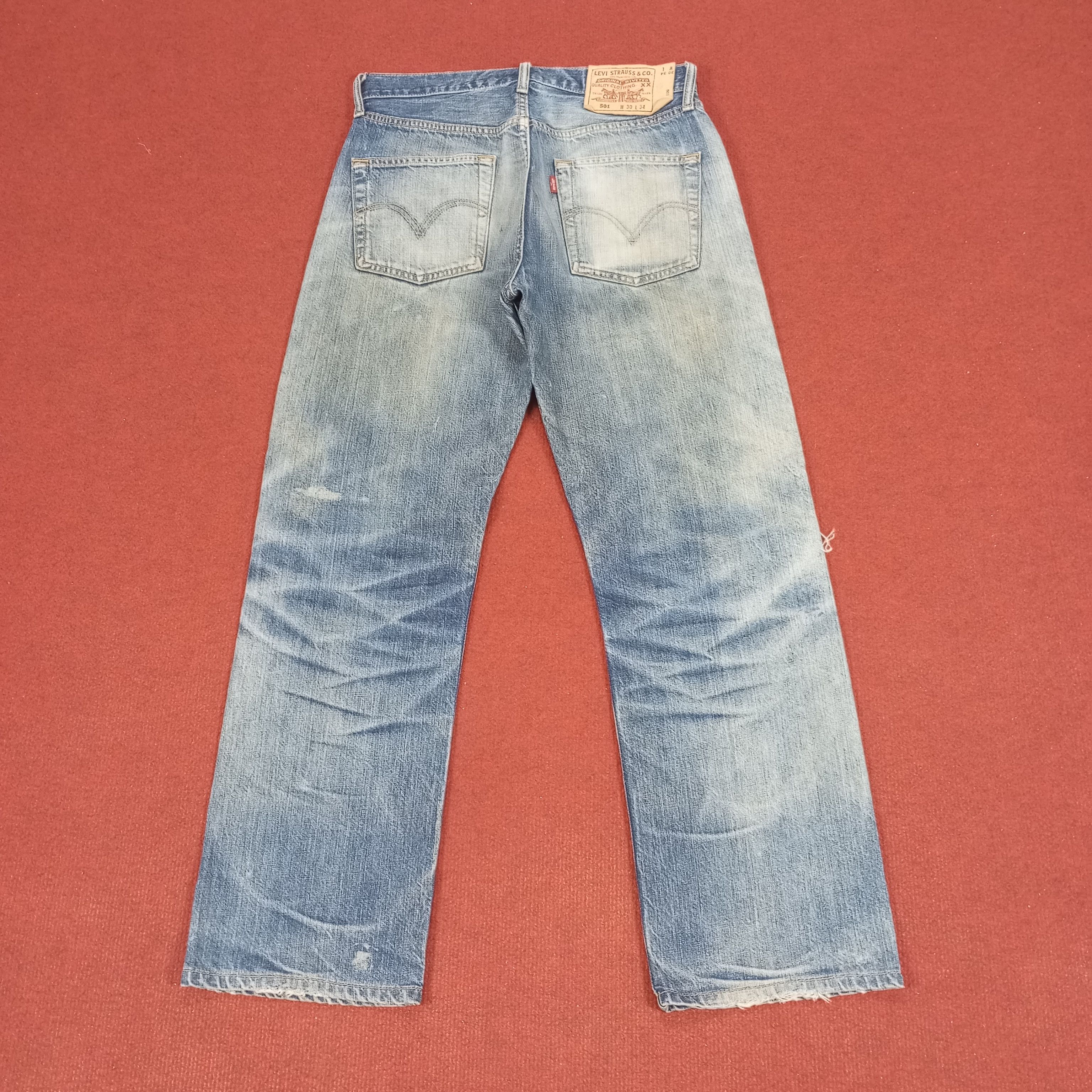 Levi's × Vintage Levis 501 Distressed Jeans Streetwear Style Size US 29 - 1 Thumbnail