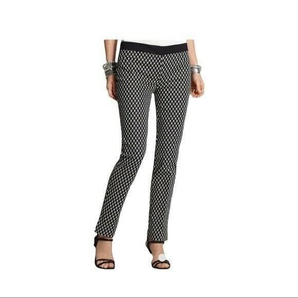 Other Chico's 2 Pants Black White Diamond Cropped Ankle 12 Size 34" / US 12 / IT 48 - 1 Thumbnail
