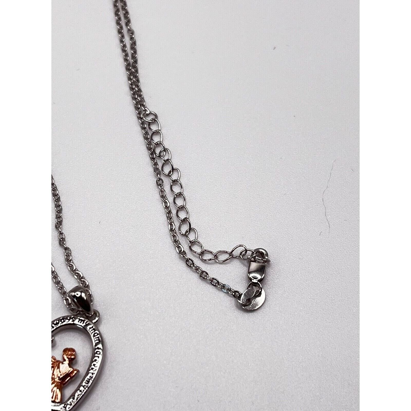 The Unbranded Brand Mother Daughter Necklace 925 Sterling Silver Pendant With CZ Size ONE SIZE - 3 Thumbnail