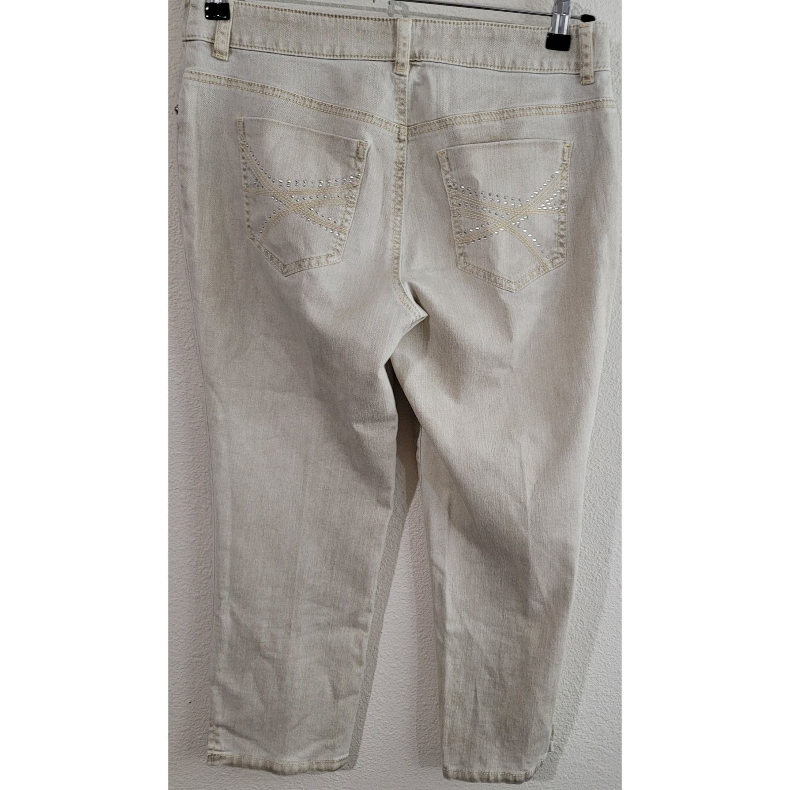 Chicos Chico's Beige Tan Platinum Denim Ankle Pants 0 Small Size 25" / US 0 / IT 36 - 2 Thumbnail