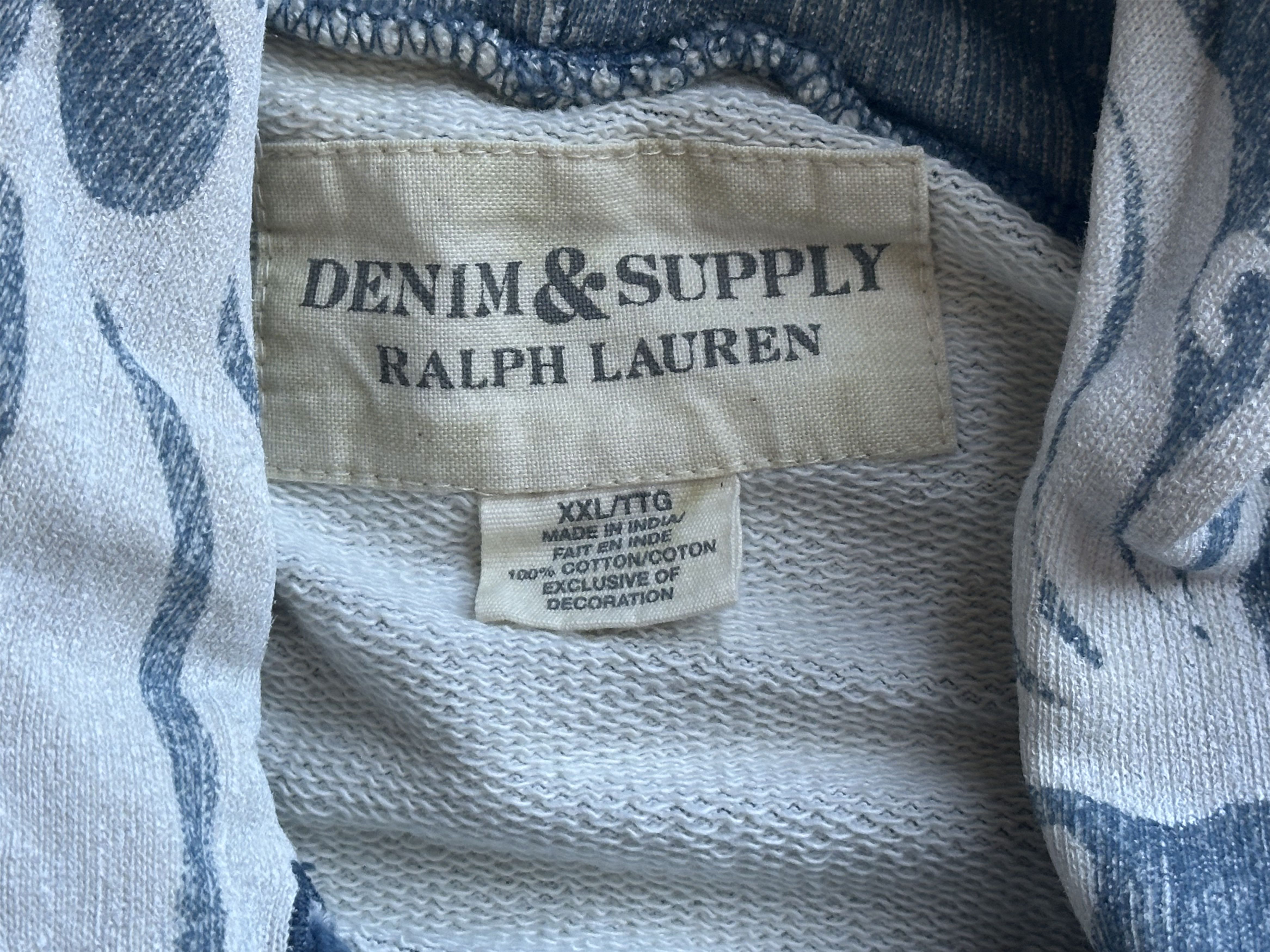 Denim & Supply Ralph Lauren Vintage Denim & Supply RL Floral Cotton Hoodie - Blue - XXL Size US XXL / EU 58 / 5 - 4 Thumbnail