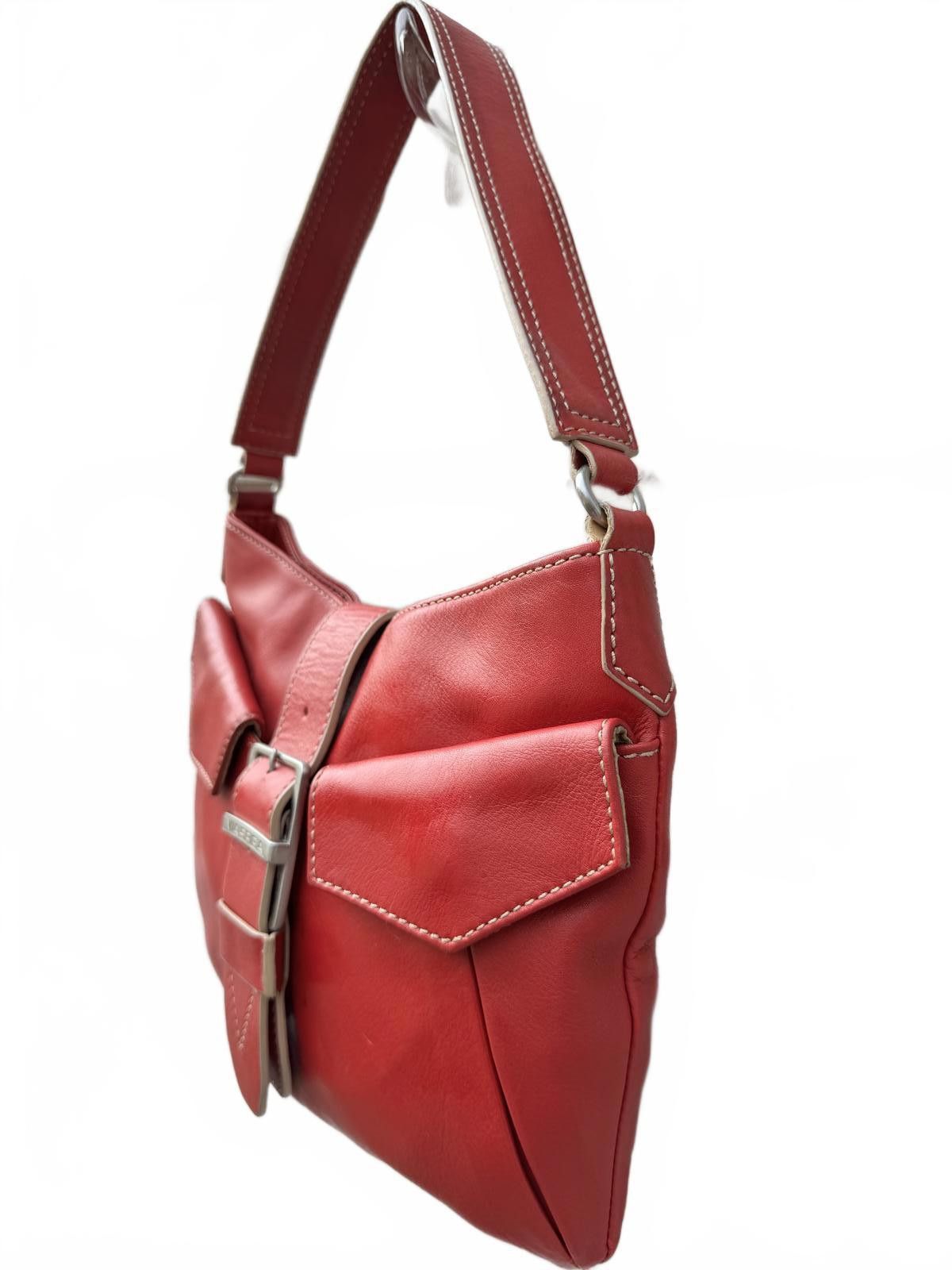 Designer Via Spiga Red Leather Shoulder Bag Size ONE SIZE - 2 Thumbnail