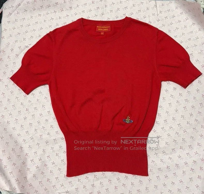 Vivienne Westwood Vivienne Westwood Red Knit Short Sleeve Size XS / US 0-2 / IT 36-38 - 5 Thumbnail