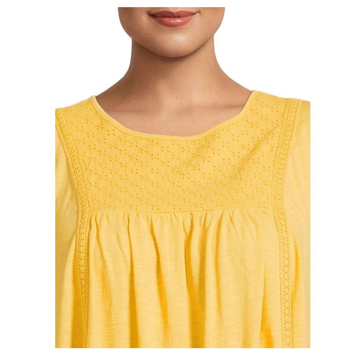 Other Terra & Sky Women's Plus Size Eyelet Trim Flutter Sleeve Top Size L / US 10 / IT 46 - 4 Thumbnail