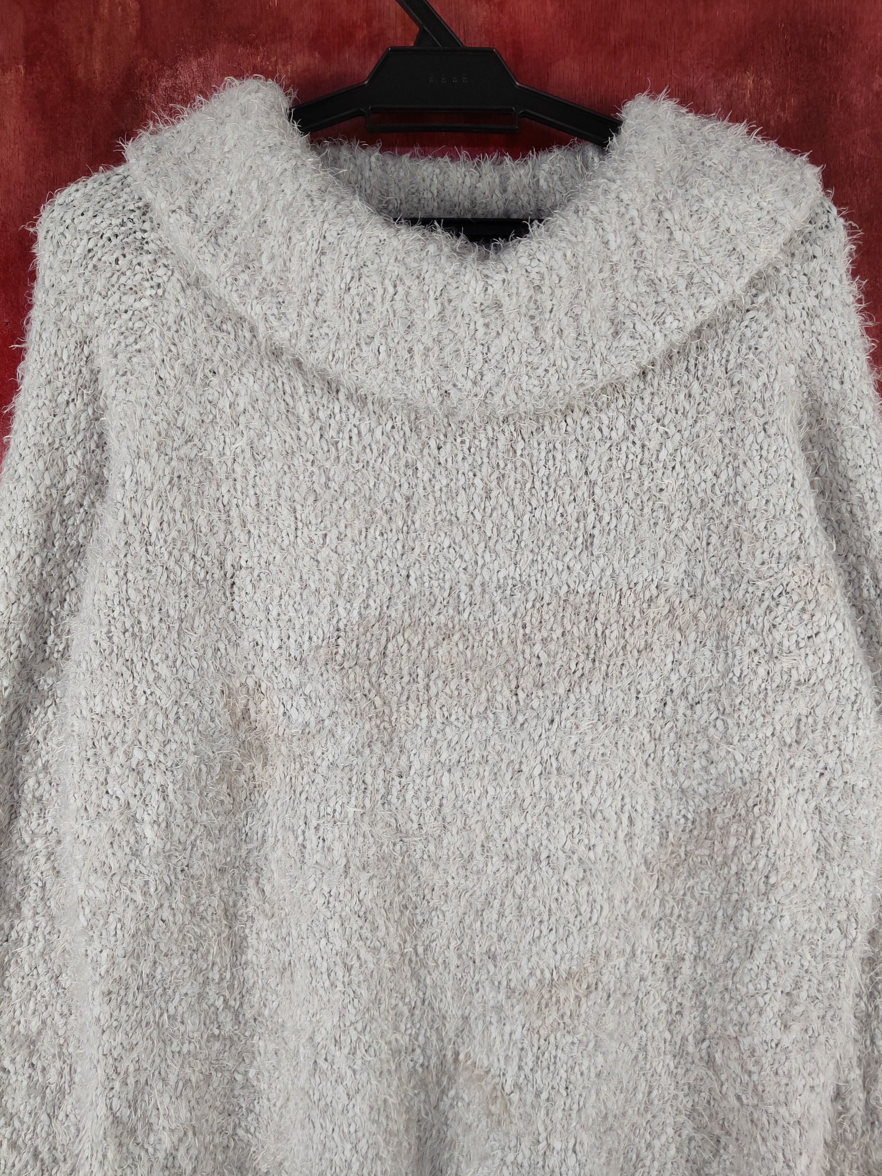 Homespun Knitwear Dreskip Light Gray Shag Shaggy Fur Mohair Knitwear #S2099 Size L / US 10 / IT 46 - 2 Thumbnail