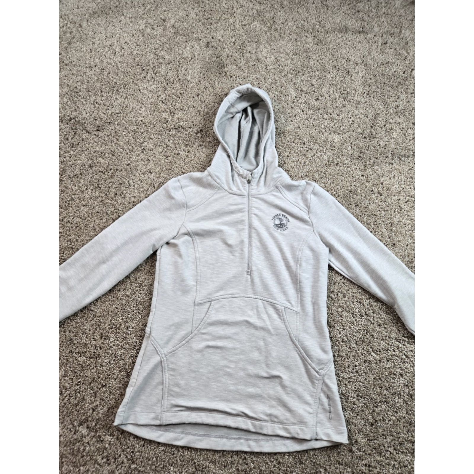 Vintage Zero Restrictions Golf Hoodie Womens Small Gray 1/2 Zip Pullover Pebble Beach Size S / US 4 / IT 40 - 3 Thumbnail