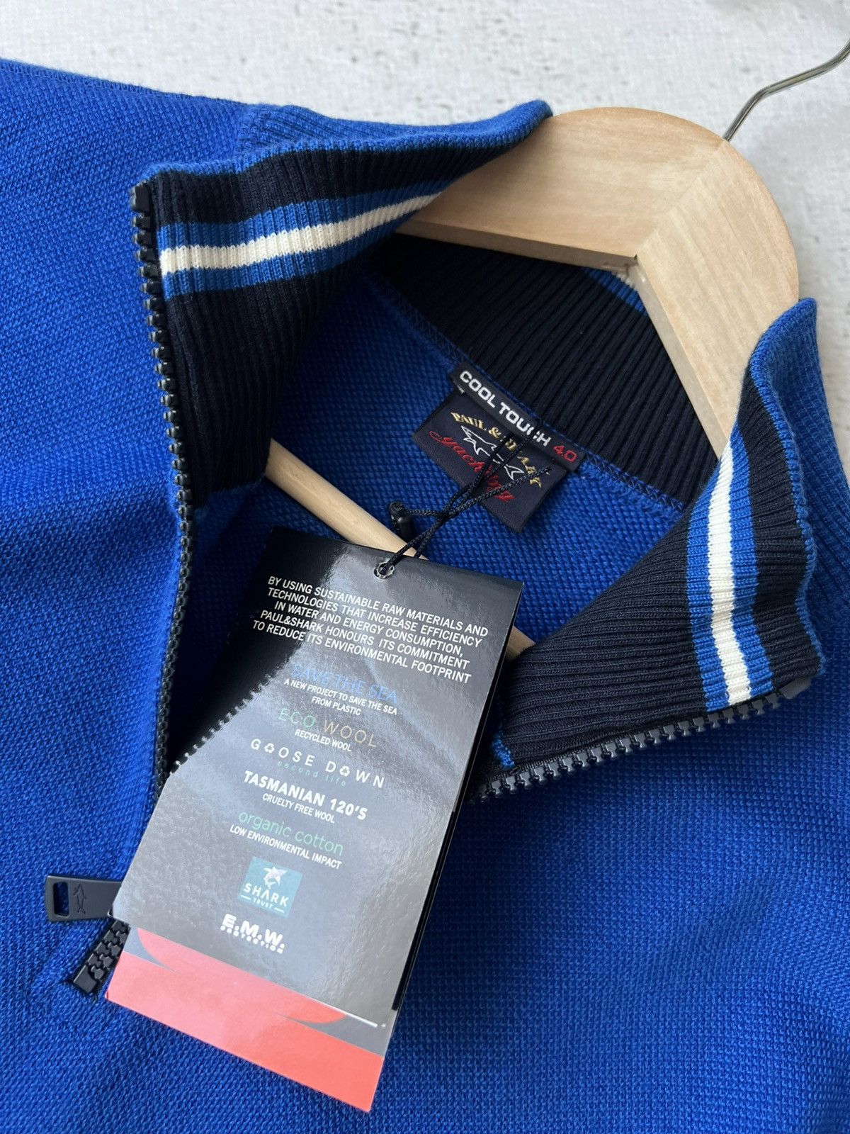 Paul & Shark 🦈 Paul & Shark Yachting Wool Sweater Zip L (NWT) Size US L / EU 52-54 / 3 - 11 Thumbnail