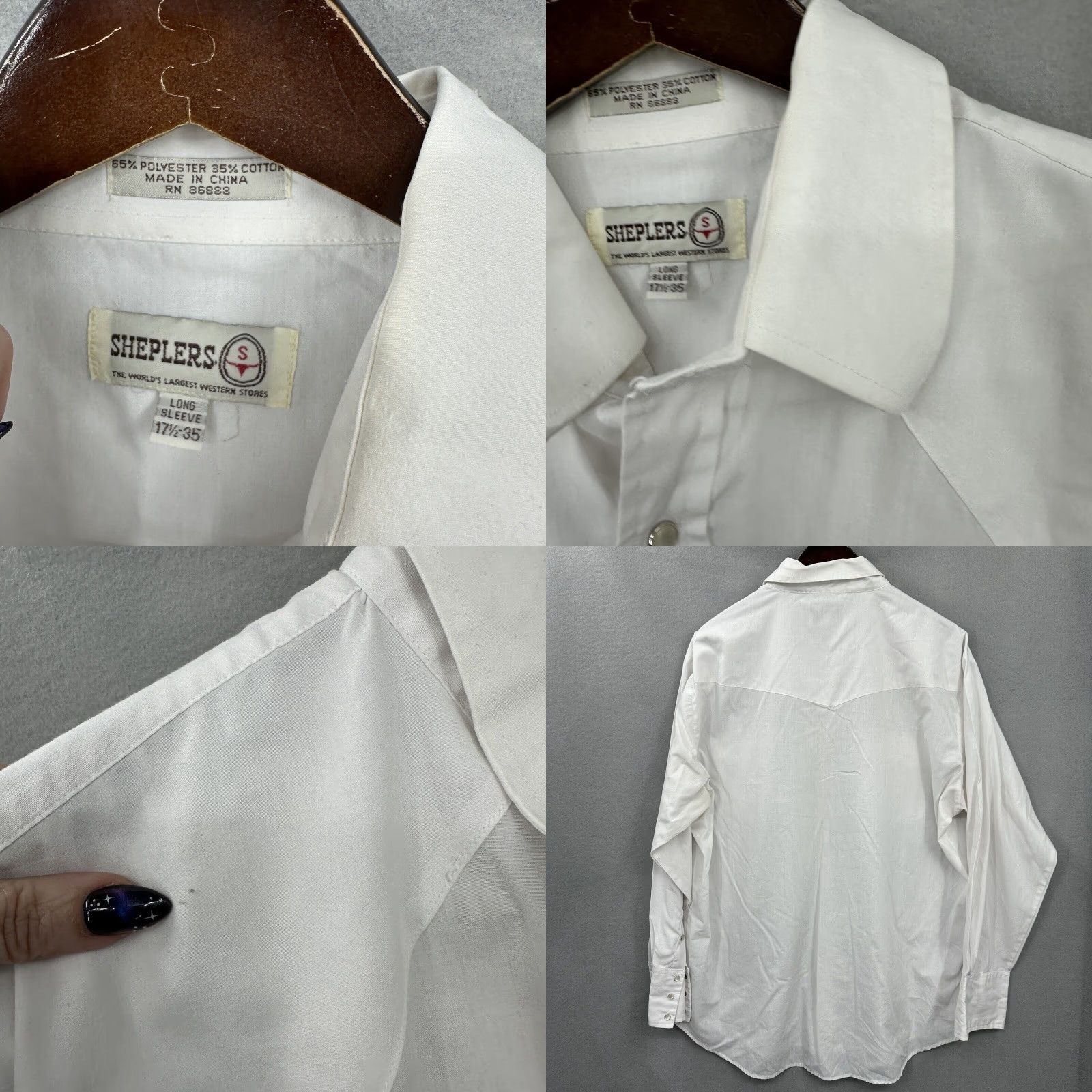 Vintage VINTAGE Sheplers Western Shirt Mens 17.5 35 Pearl Snap READ Casual Western Cowboy Pearl Snap Shirt Mens XS-XXL? Size US XL / EU 56 / 4 - 8 Thumbnail