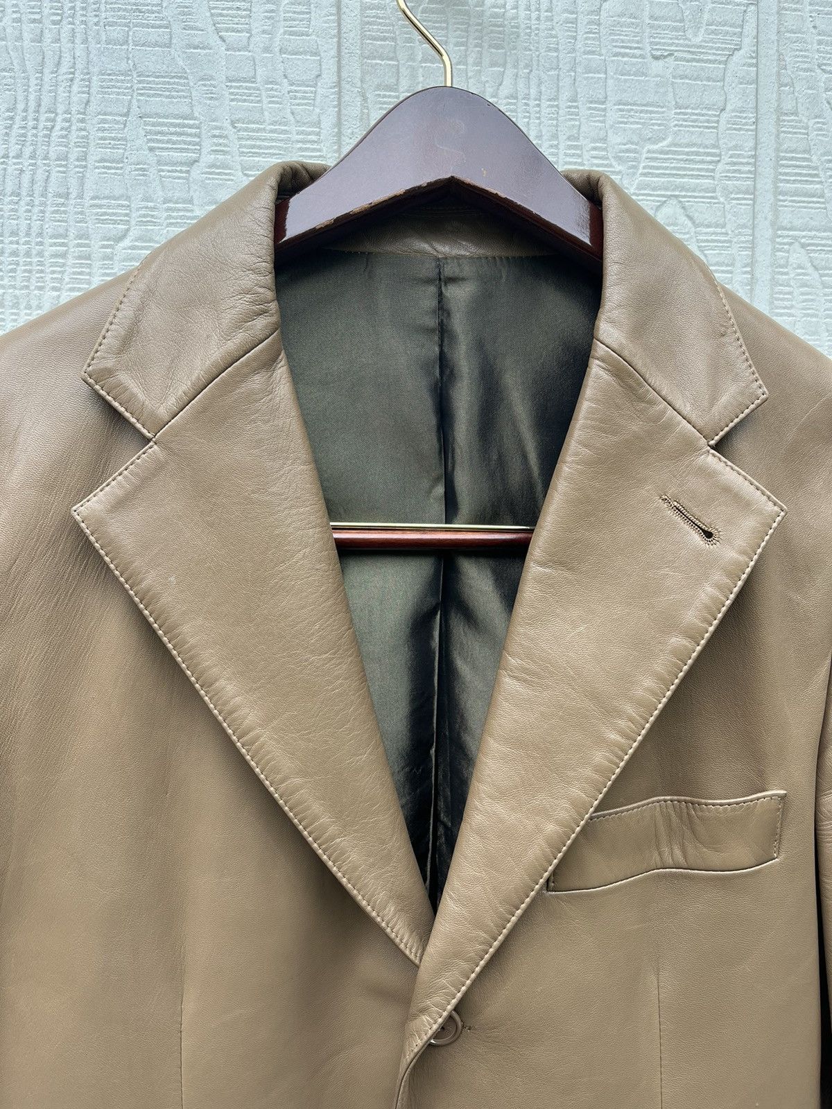 Hedi Slimane YSL Rive Gauche Hedi Slimane Leather Blazer Size US M / EU 48-50 / 2 - 2 Thumbnail