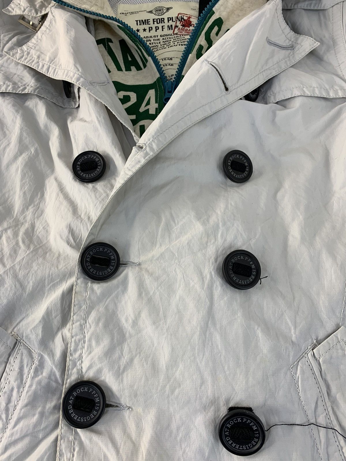 Japanese Brand Hype 90s PPFM Time For Punk Double Breasted Hooded Jacket Size M / US 6-8 / IT 42-44 - 3 Thumbnail