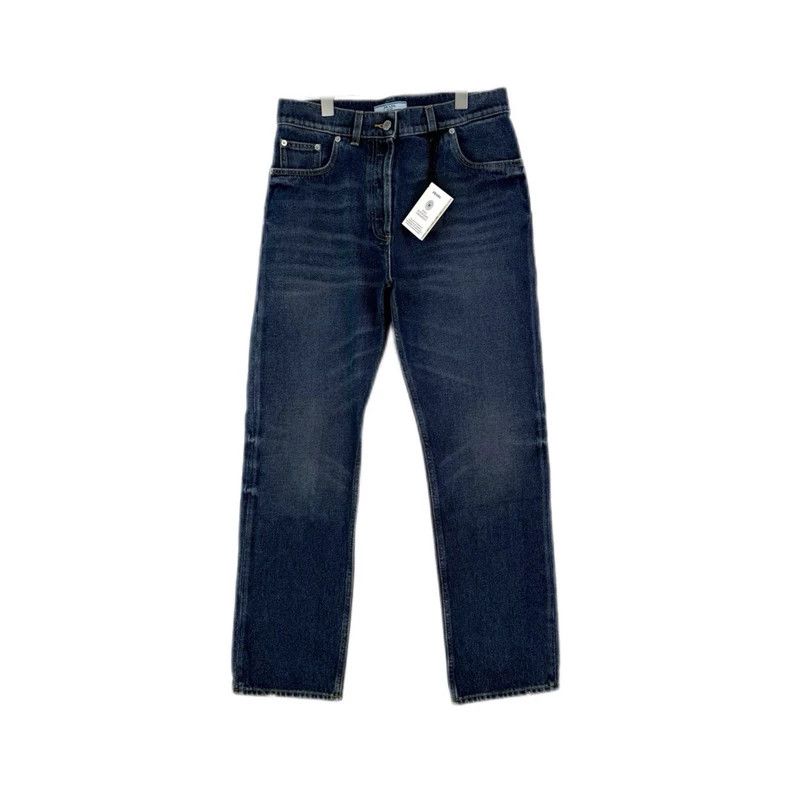 Prada Prada Washed blue metal triangle jeans 2502-Nextarrow Size US 27 - 1 Thumbnail