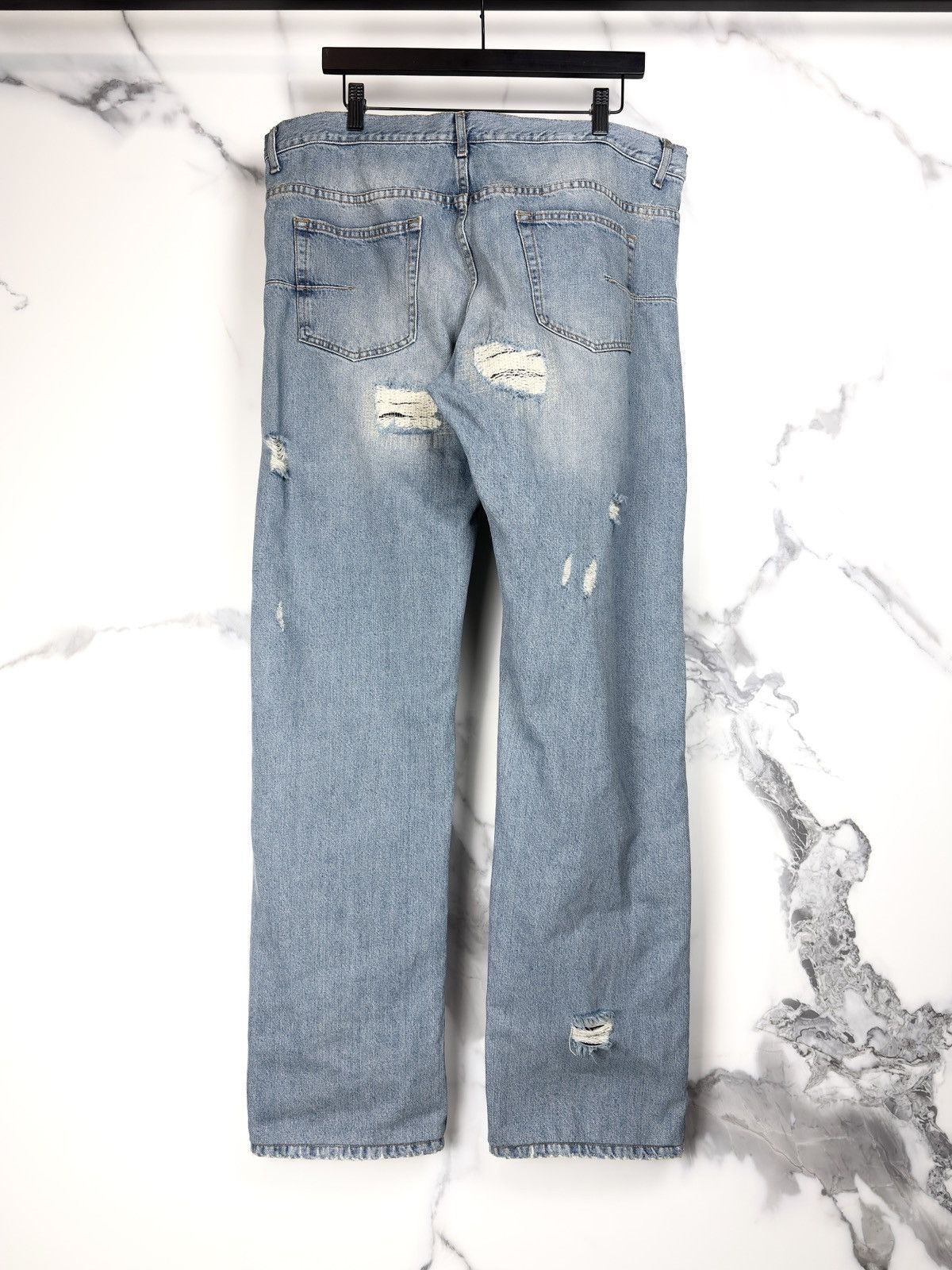 Dior × Hedi Slimane SS06 Dior Homme Runway Crash Distressed Repaired Denim Jeans Size US 36 / EU 52 - 2 Thumbnail
