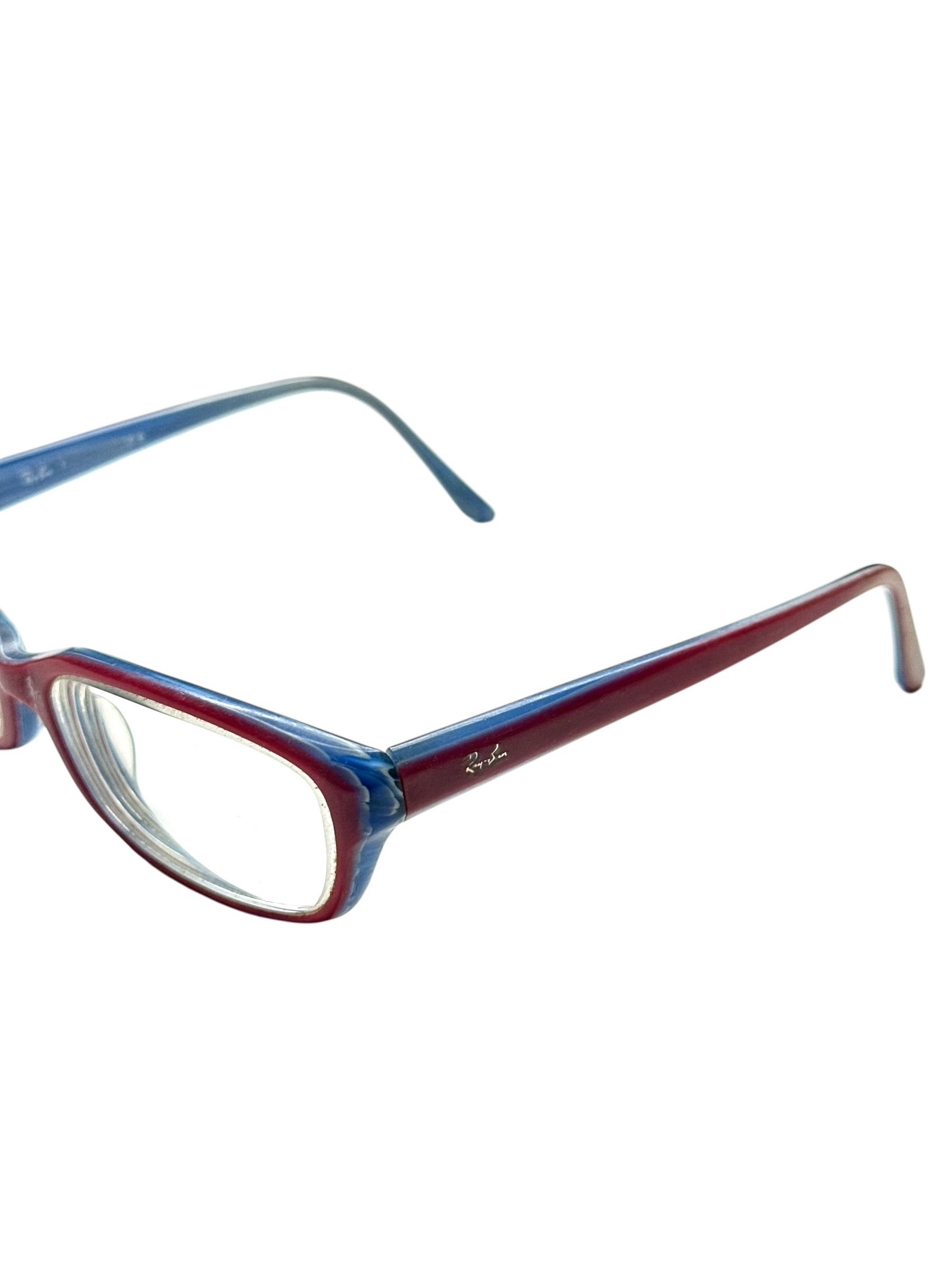 RayBan RayBan Oval Blue Red Vintage Glasses Size ONE SIZE - 6 Thumbnail