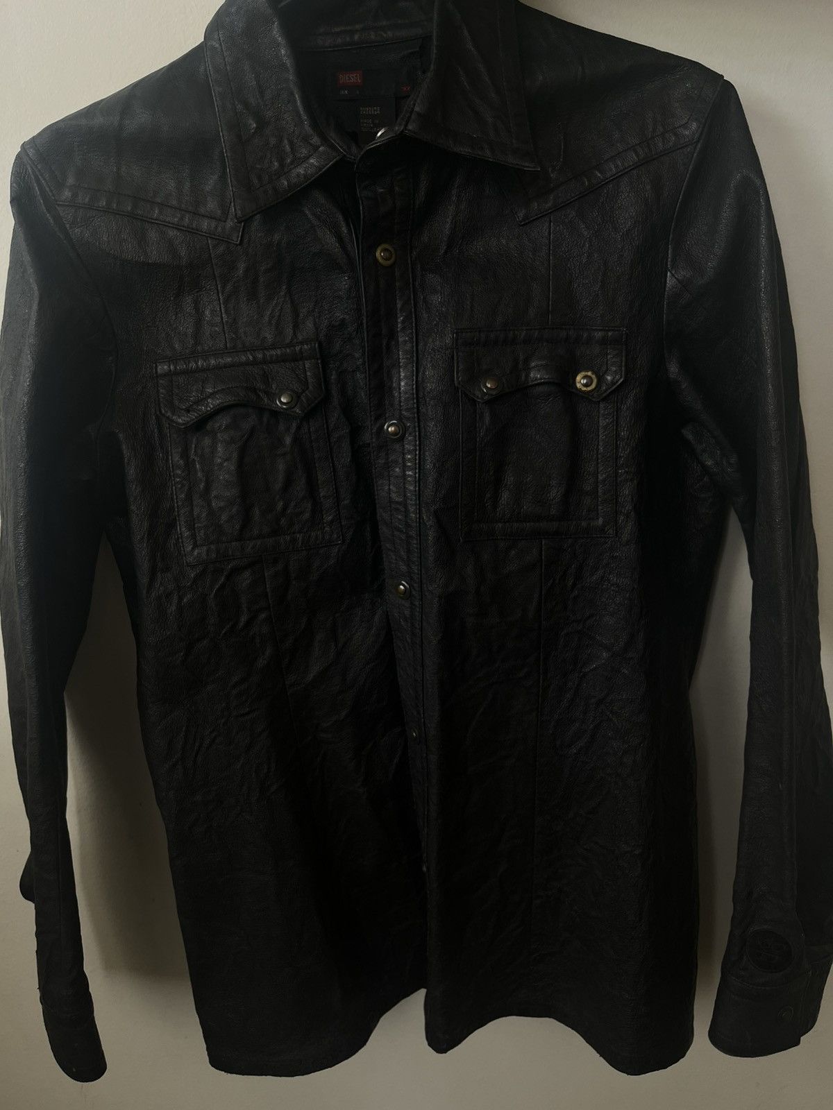 Diesel Diesel 100% Leather Shirt Jacket Western Snap Shirt Size US S / EU 44-46 / 1 - 1 Thumbnail