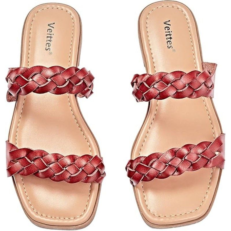 Other Veittes Women's Size 9.5 Brown Faux Leather Slide Sandals Size US 9.5 / IT 39.5 - 1 Thumbnail