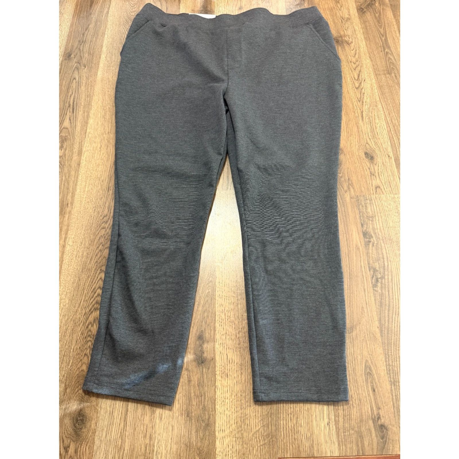 Vintage SERRA Pants, Women's XL Gray, Pull On, Ankle, Flat Front, Ponte Pant NWT Size 40" / US 18 - 2 Thumbnail